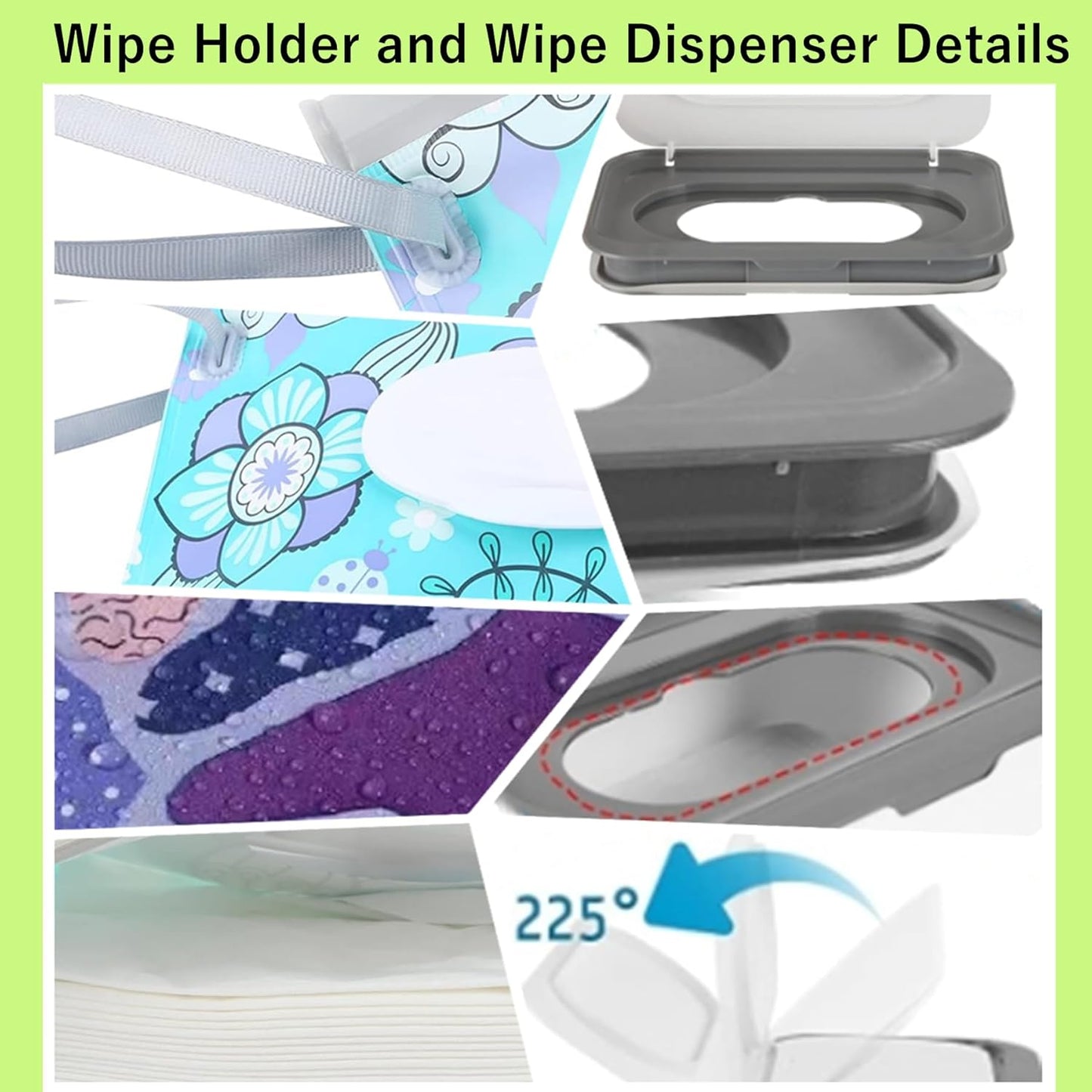 Wipes Dispenser with 2Pcs Portable Travel Refillable Wipe Holder,Reusable Wipe Holder Box Flushable Wipes Case Bathroom Wipes Container for Pet Nursery Office Counter Baby Shower Gifts(White-Grey)