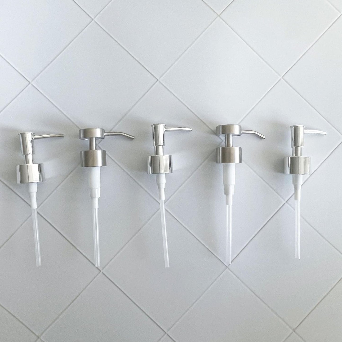 Pump Head Replacement for Soap Dispenser, 3 Pack, 28/400 Threads Standard Size, for Bathroom and Kitchen (Clear Silver)