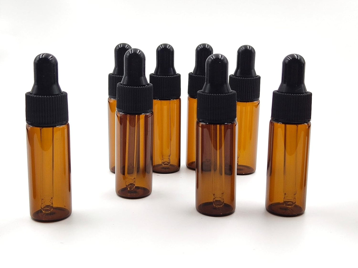 15Packs 5ml Tiny Amber Glass Mini Dropper Bottles for Essential Oils, Cosmetics, and Liquid Small Empty Travel Sample Vials with Dropper and Black Caps