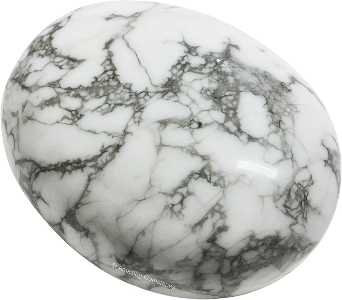 Amazing Gemstone Howlite Crystals and Healing Stones - Large Palm Stone Crystals Piedra - Crystal for Good Luck, Balanced Positive Energy, Meditation - Unique Stocking Stuffers Gifts for Women, Men