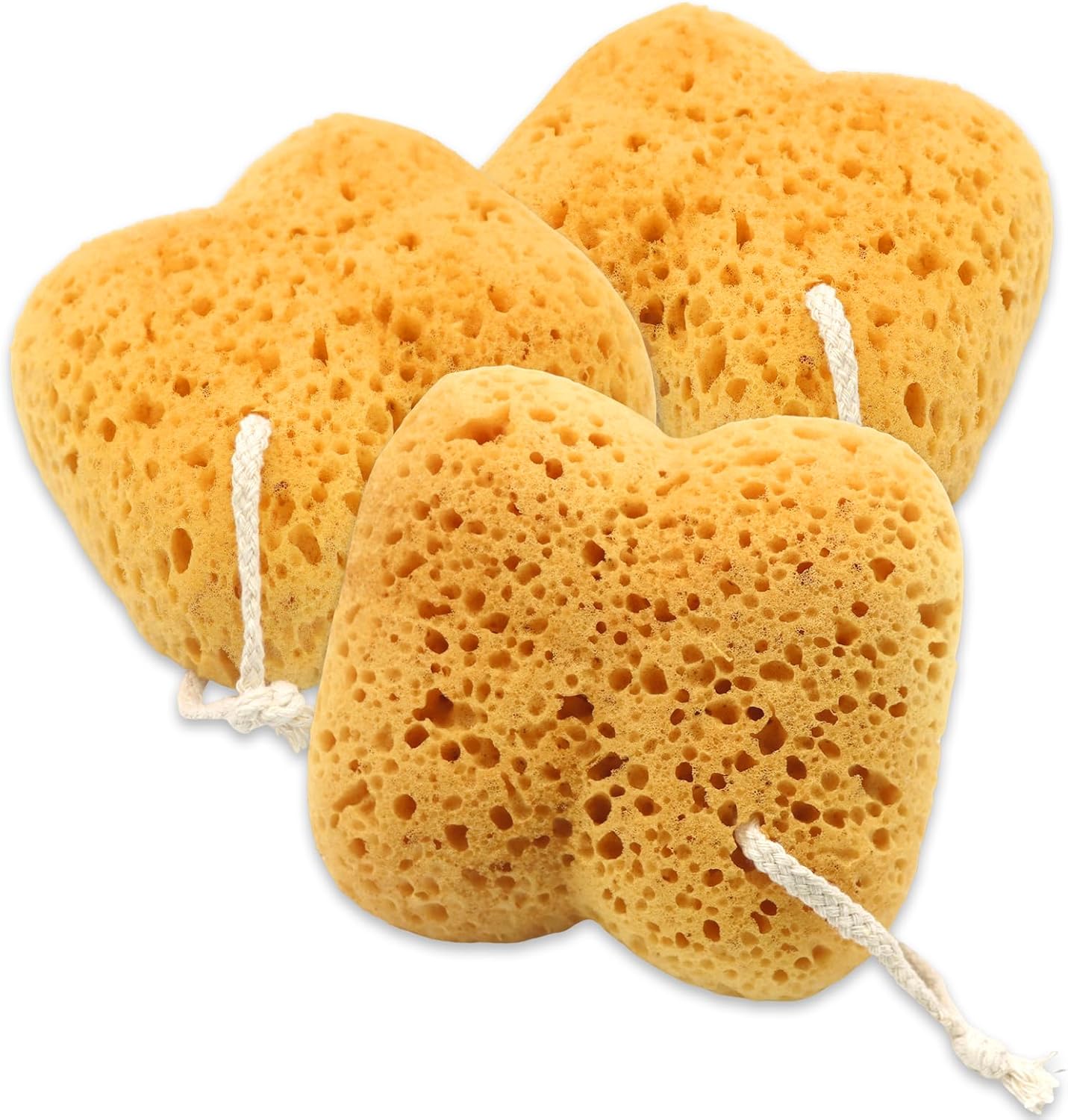 3Pcs Bath Sponges,Larger Shower Sponges for Women Men, Exfoliating Body Sponge Dense Foam for Gentle & Deep Cleansing, Ultra-Soft for Sensitive Dry Skin