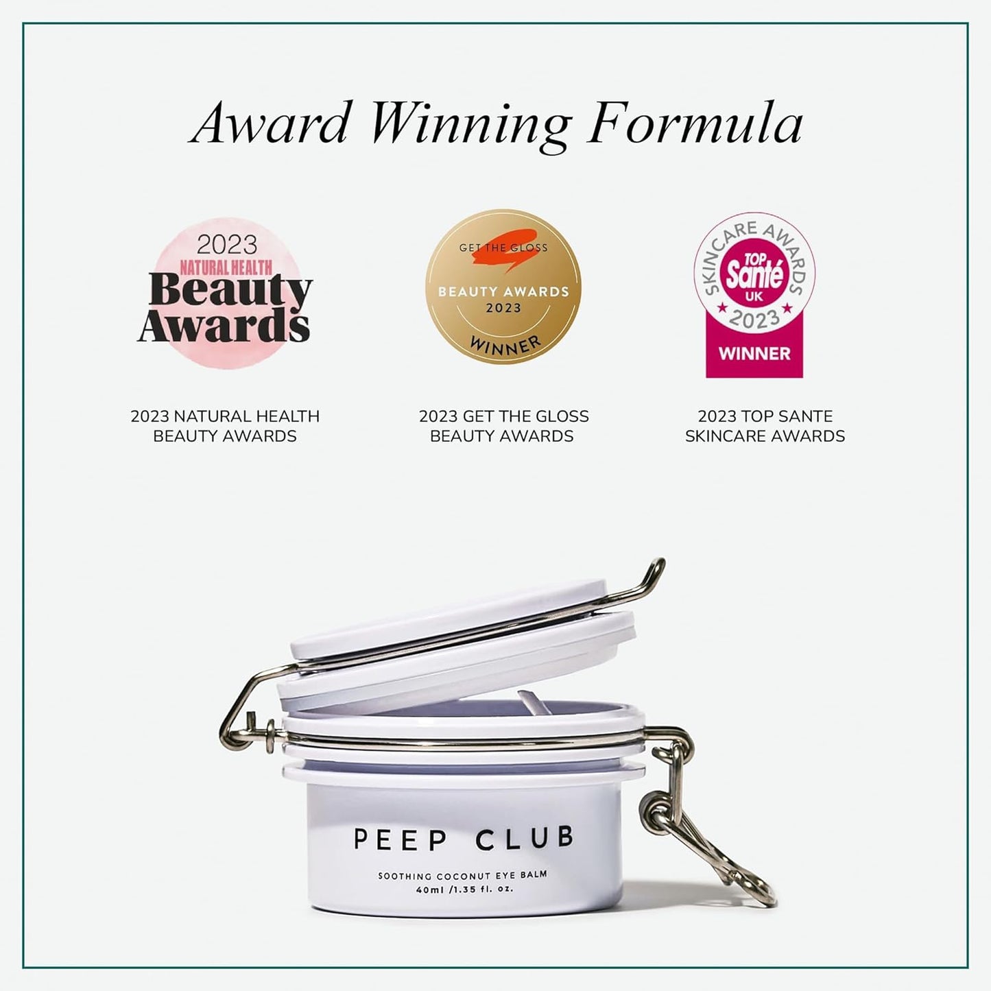 Peep Club Soothing Coconut Eye Balm – Optometrist Formulated, Tea Tree Oil Free, Eye Makeup Remover, Nourishing Eye Cream, Sensitive Skin, Coconut Oil, Chamomile, Cureberry, Strengthens Lashes, 1.4oz