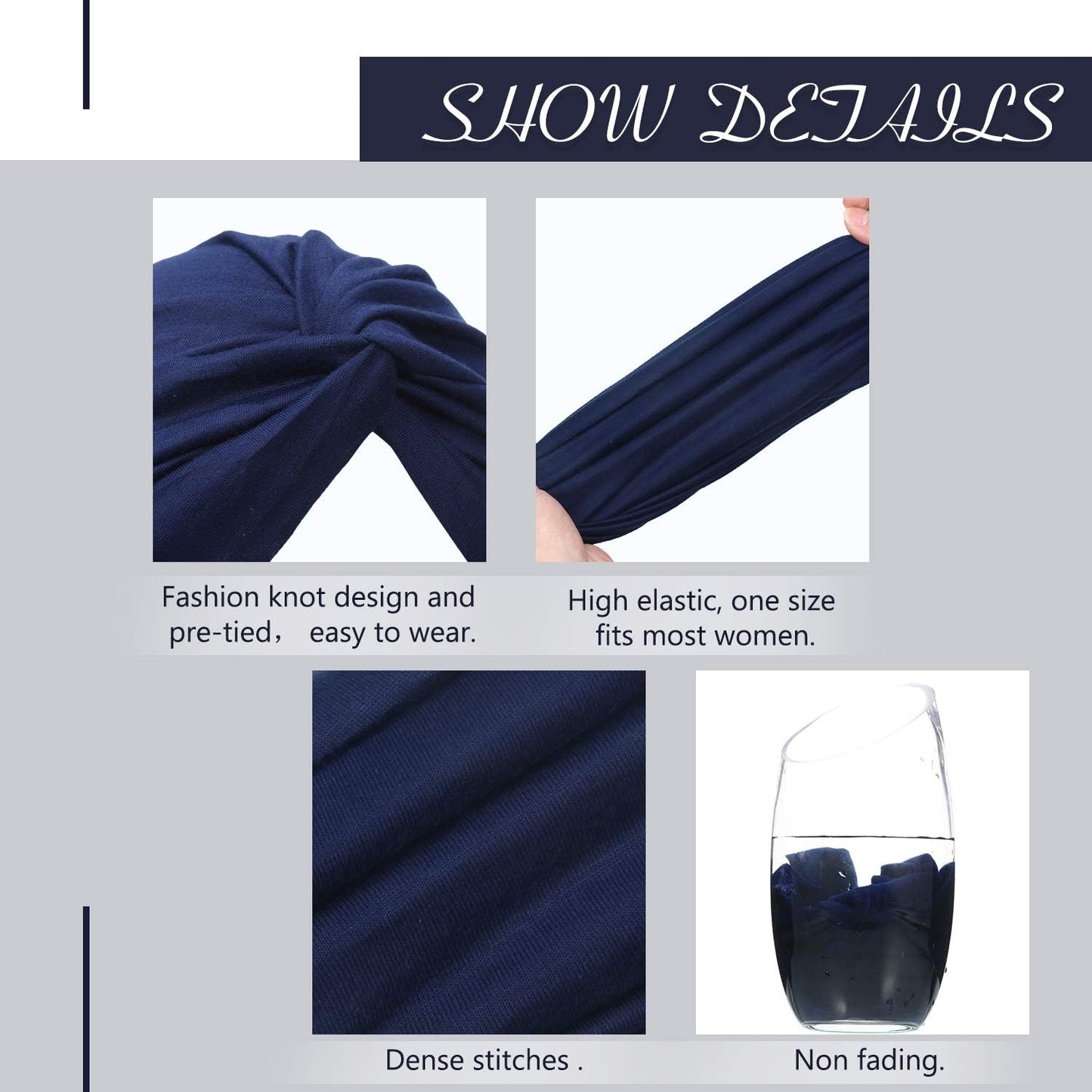 SATINIOR 4 Pieces Turbans for Women Soft Pre Tied Knot Fashion Pleated Cancer Turban Cap Chemo Headwrap Sleep Hat, 4 Colors