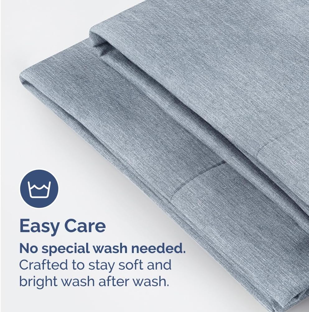 King Pillow Cases Set of 2 - Ultra Soft Hotel Quality Pillowcase Covers - Comfy, Cozy & Wrinkle Free - Shrinkage and Fade Resistant - Machine Washable Pillow Protectors - 2 Piece Set - Heathered Blue