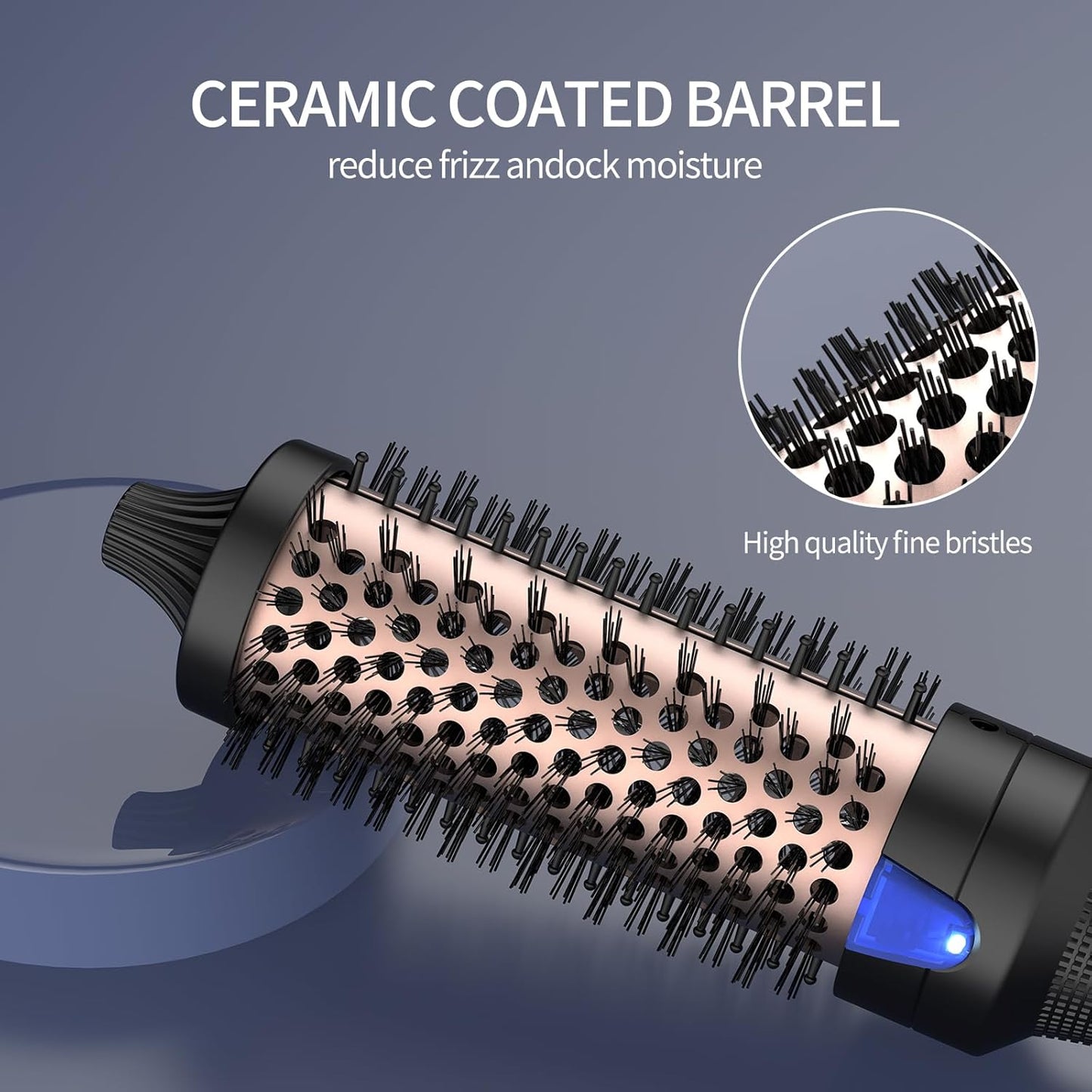 K&K Heated Curling Brush - 1.5 Inch Ceramic Tourmaline Ionic Volumizing Hot Brush for Root Volume & Loose Curls (Black)