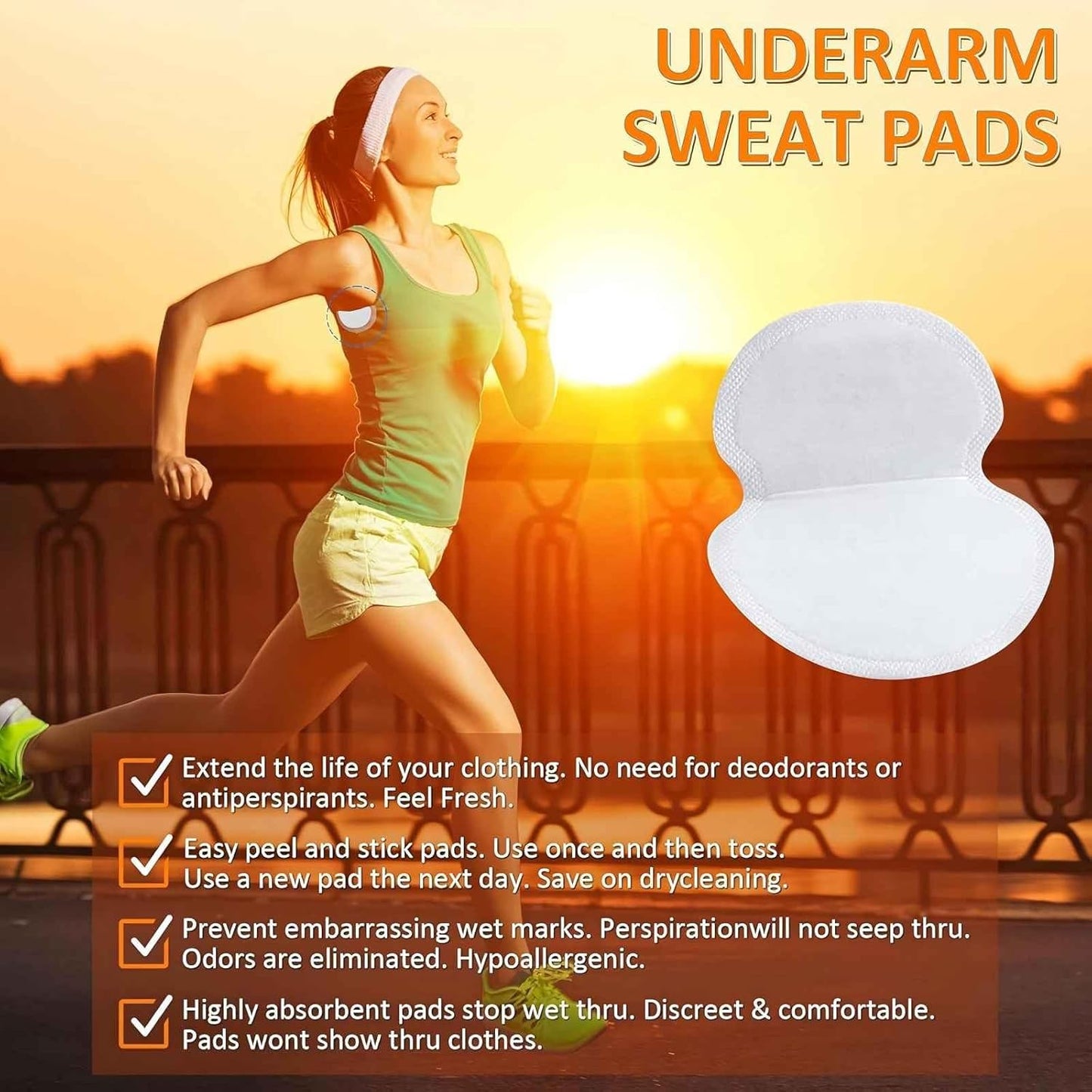 Underarm Sweat Pads for Women [100 Pcs], UOIRMI Armpit Pads for Sweating Women, Disposable Underarm Sweat Pads, Armpit Sweat Pads for A Whole Day Protection | Ideals for Workouts and Special