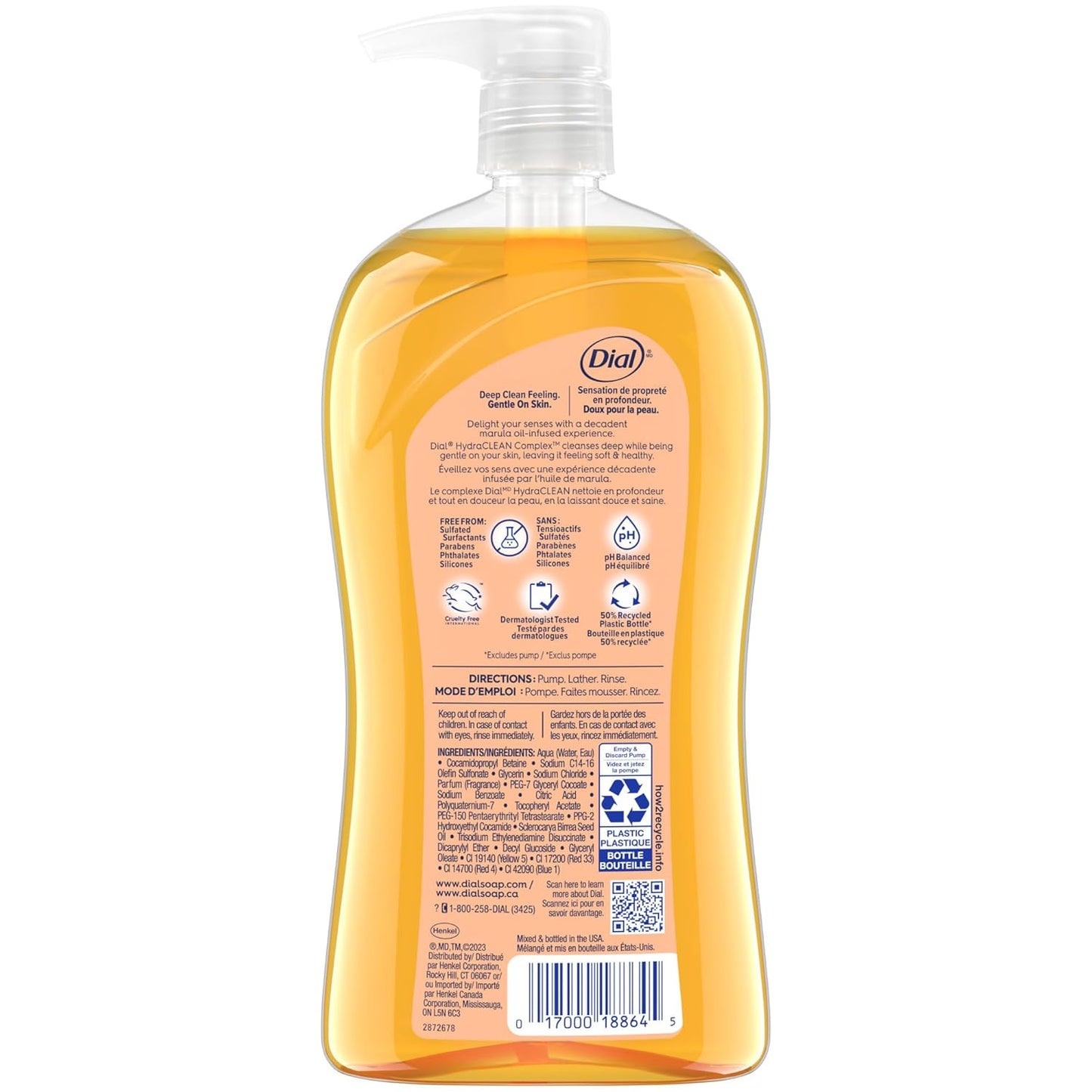 Dial Body Wash, Pamper & Indulge Marula Oil, 32 fl oz