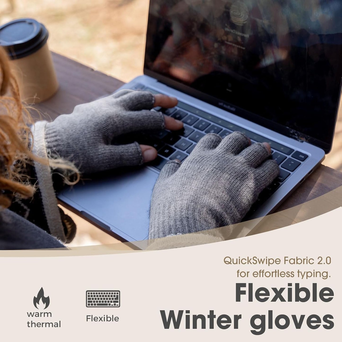 Rahhint Alpaca Wool Fingerless Gloves for Men Women Double-Layer Fleece Lined Winter Liner Warm Windproof Knitted