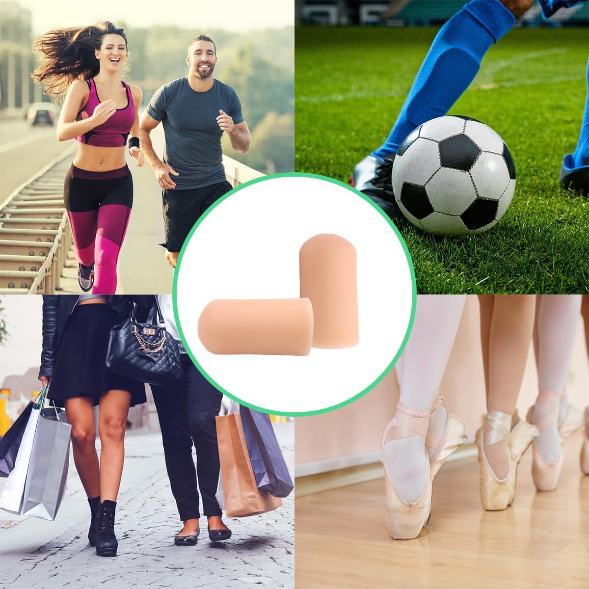 12 Pack Gel Toe Caps and Protectors, Silicone Toe Protectors for Missing or Ingrown Toenails Toe Caps and Sleeves for Shoes Protect Toe from Rubbing and Friction (Large, Beige)