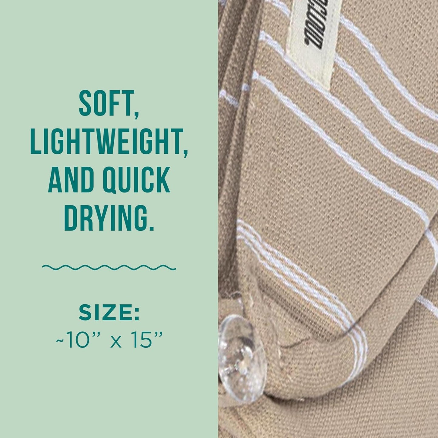 Sand Cloud Hair Towel Wrap for Women & Men, (Sand, Classic) - 100% Turkish Cotton Quick Hair Drying Towel Wrap - Absorbent Half Terry Weave Hair Plop Head Towel Wrap with Binding Edge