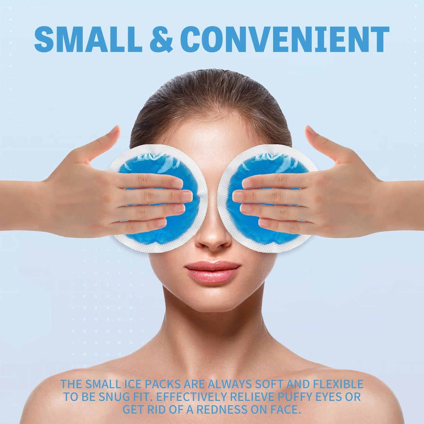 Tutmyrea Reusable Soft Small Ice Packs - 12 Pack Cold Compress for Injuries, Eyes, Face, Breast, Allergies, Small Wounds