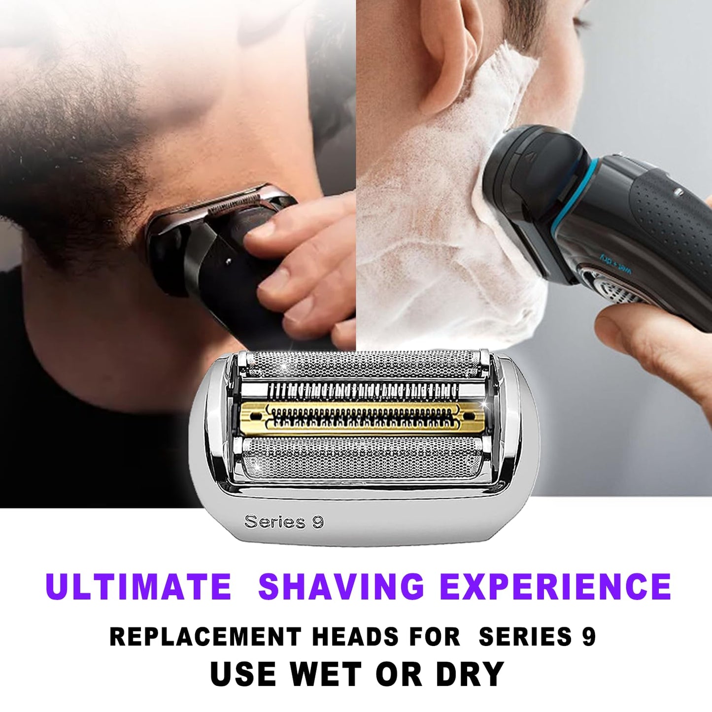 NEW Series 9 92S Braun Electric Shaver Replacement Head for Men Razor Shaving Blades Compatible with 92S Braun Replacement 9290cc 9291cc 9370cc 9293s 9385cc 9390cc 9330s 9296cc (2PACKS)