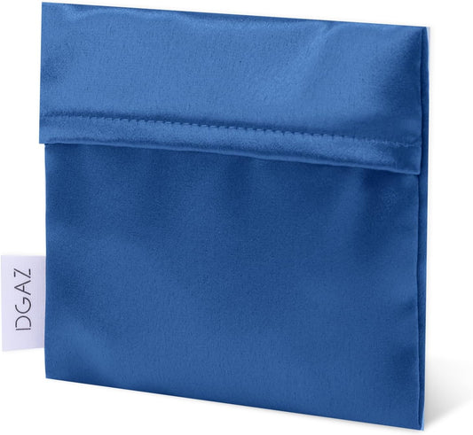 DGAZ Silk Sanitary Napkin Storage Bag, Period Bags for Teen Aged Girls, Portable for Panty Liners/Menstrual Cup/Small Tampons，Mini Makeup Bags for Purse(Blue Jean)