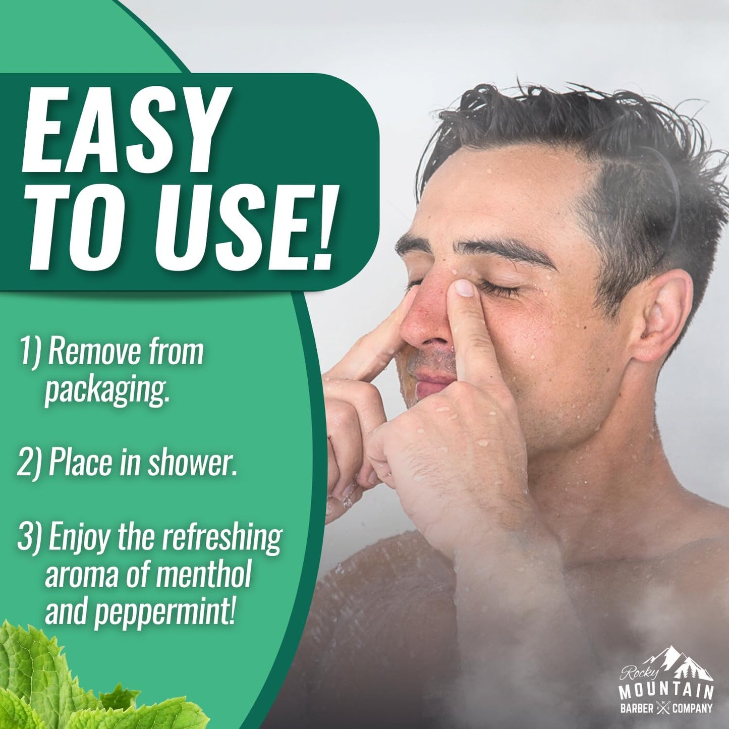 Mountain Mint Shower Steamers 7 Pack – Made in USA with Extra Strong Scent- Essential Oil Aromatherapy with Eucalyptus, Peppermint & Menthol - Refreshing Scent for Stress Relief