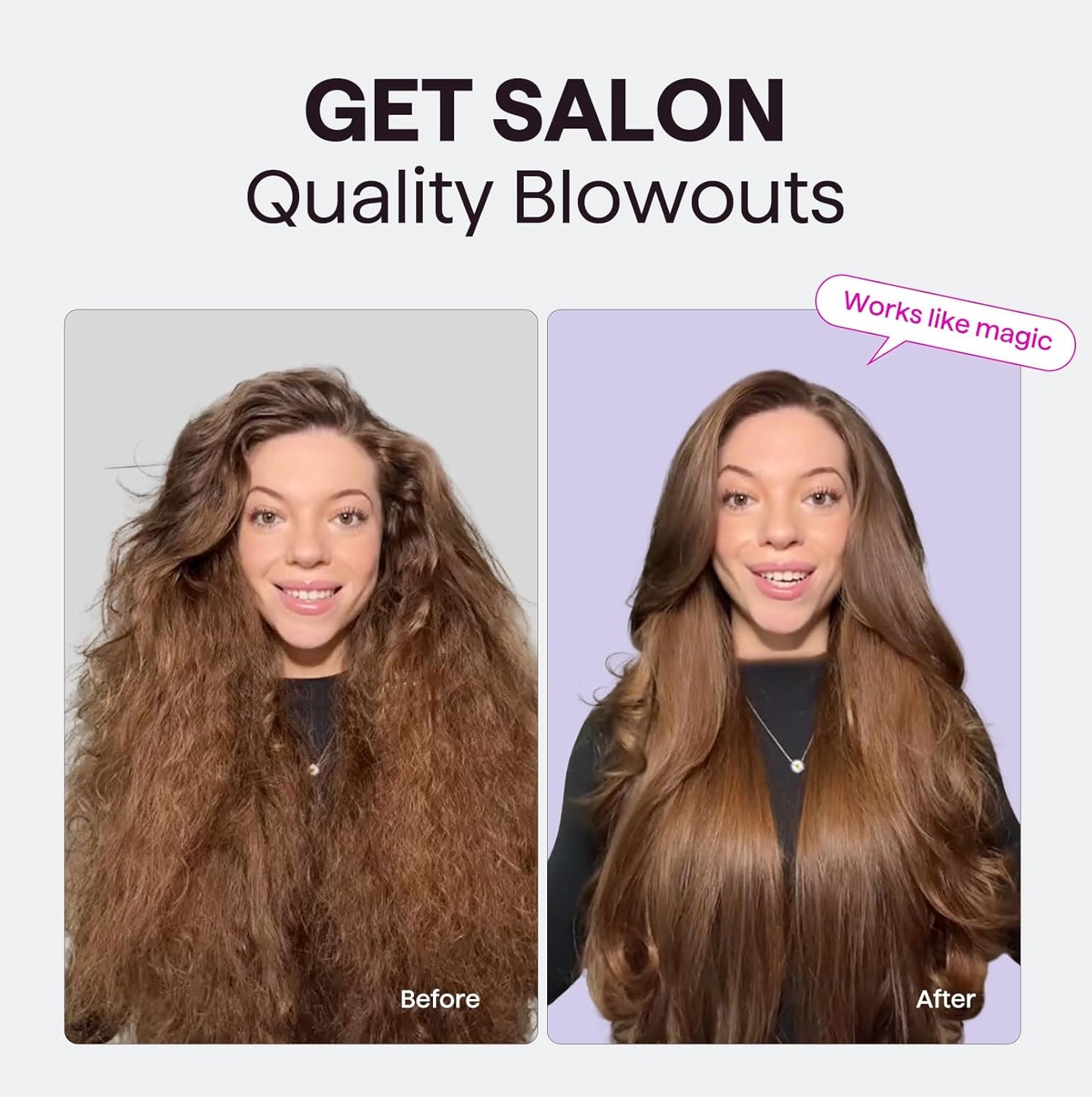 Wavytalk Thermal Brush, 1.7 Inch Blowout Express Blowout Brush, Negative Ion Technology for Creating Smooth Relax Blowouts, Give The Hair Body and Shine, Rose Gold