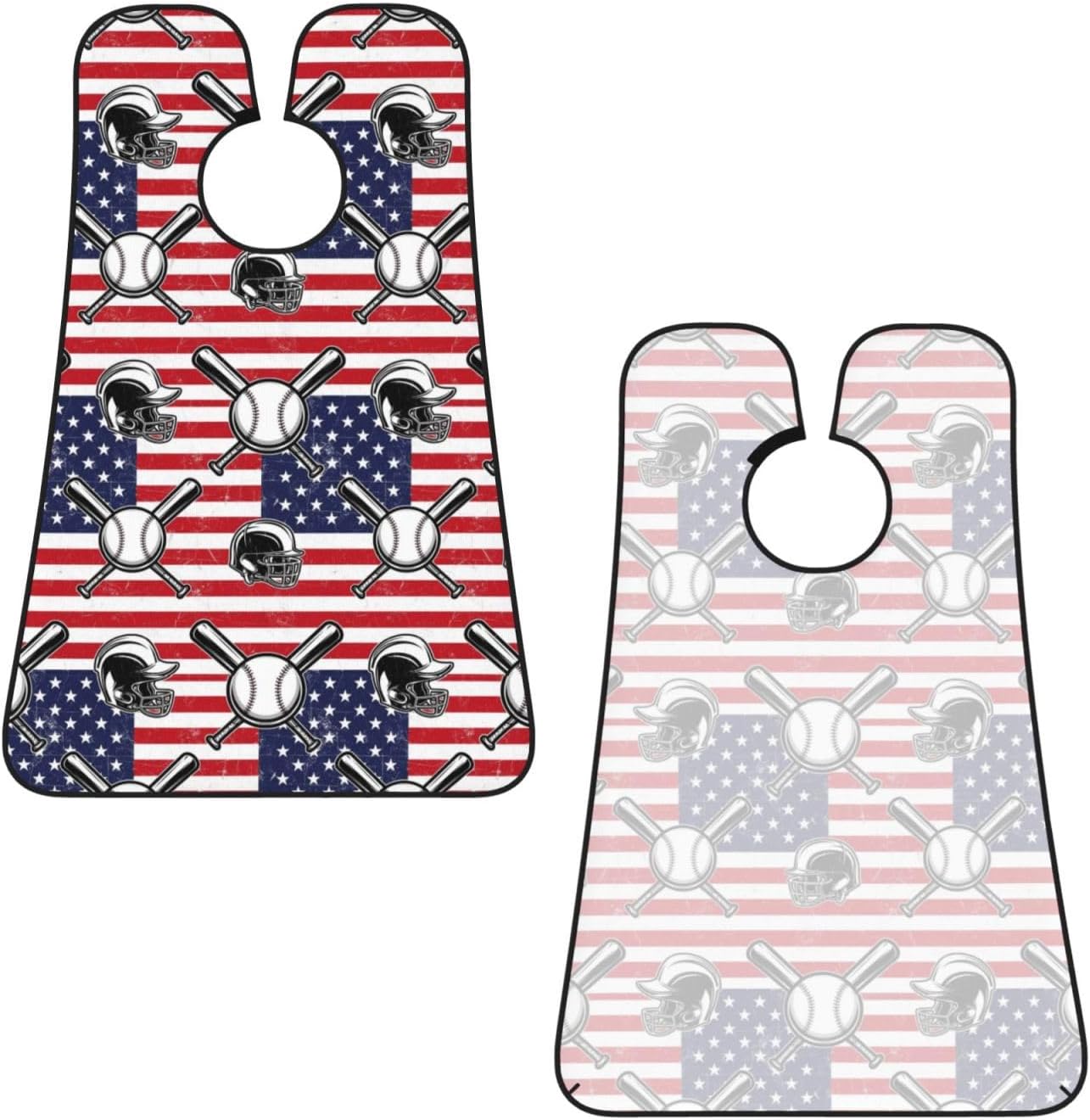 Men's Shaving Accessory Vintage Baseball American Flag, Waterproof Beard Apron with Hair Catcher & Suction Cups