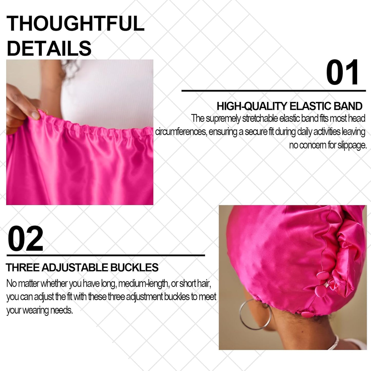 PROMEED Long Silk Hair Turban with Hyaluronic Acid Infusion, 100% 23 Momme Mulberry Silk Bonnet Hair Wrap for Sleeping