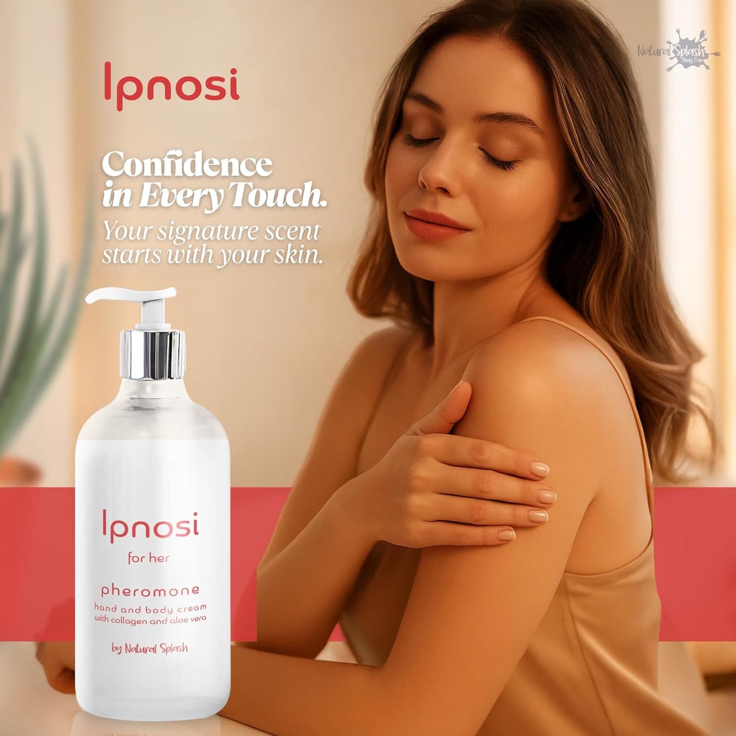 Ipnosi Pheromone Body Cream for Women, Sensual Hand & Body Moisturizer, Long-Lasting Fragrance with Essential Oils, 100% Vegan & Cruelty-Free by Natural Splash - 8.45 Fl Oz