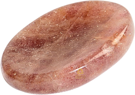 Strawberry Quartz Worry Stones – Crystal Thumb Worry Stone for Anguish, Stress – Relaxing and Soothing Balance Stones for Meditation, Stress Relief – Healing Stones and Crystals for Men and Women