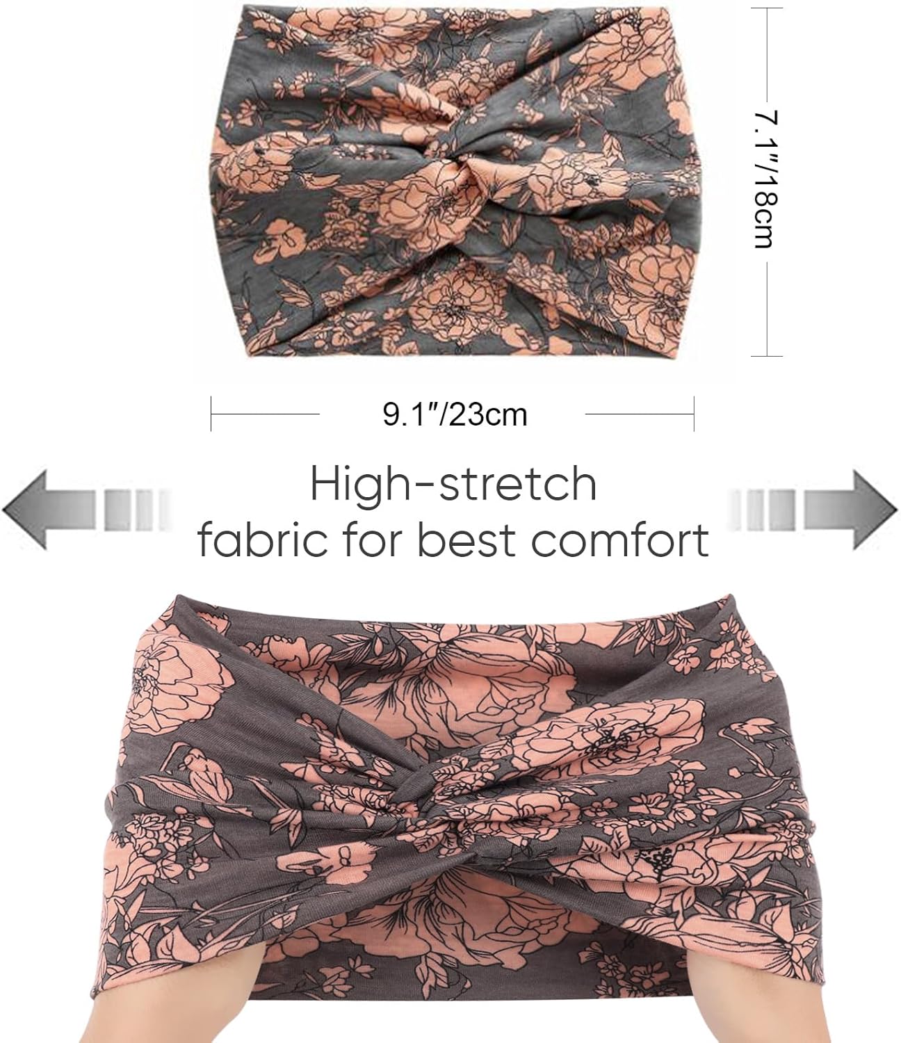 DRESHOW 8 Pack Headbands for Women Yoga Knotted Headbands Elastic Criss Cross Hair Accessories Sports Head Wrap Non Slip