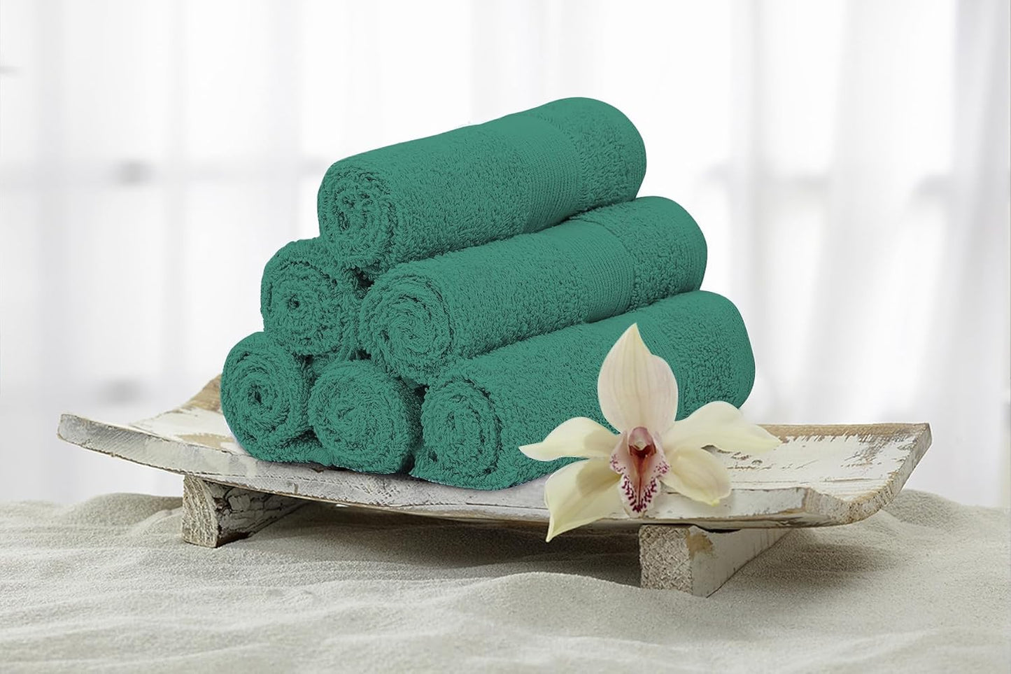 Premium Wash Cloths Pack of 12 (13" x 13") 100% Ring Spun Cotton | Luxury Washcloths | Ultra Soft Face Towels | Highly Absorbent Wash Cloths for face (Dusty Green)