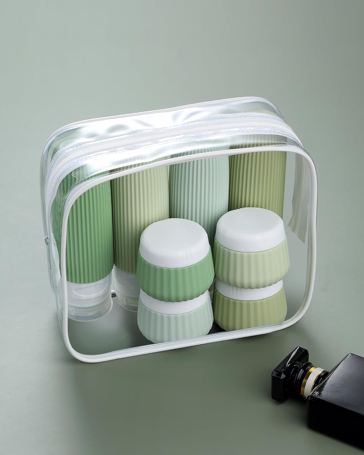 Travel Bottles 8 Pack, TSA Approved 3 oz Travel Containers with Clear Bag, Leak Proof Silicone Squeezable Essentials Jars