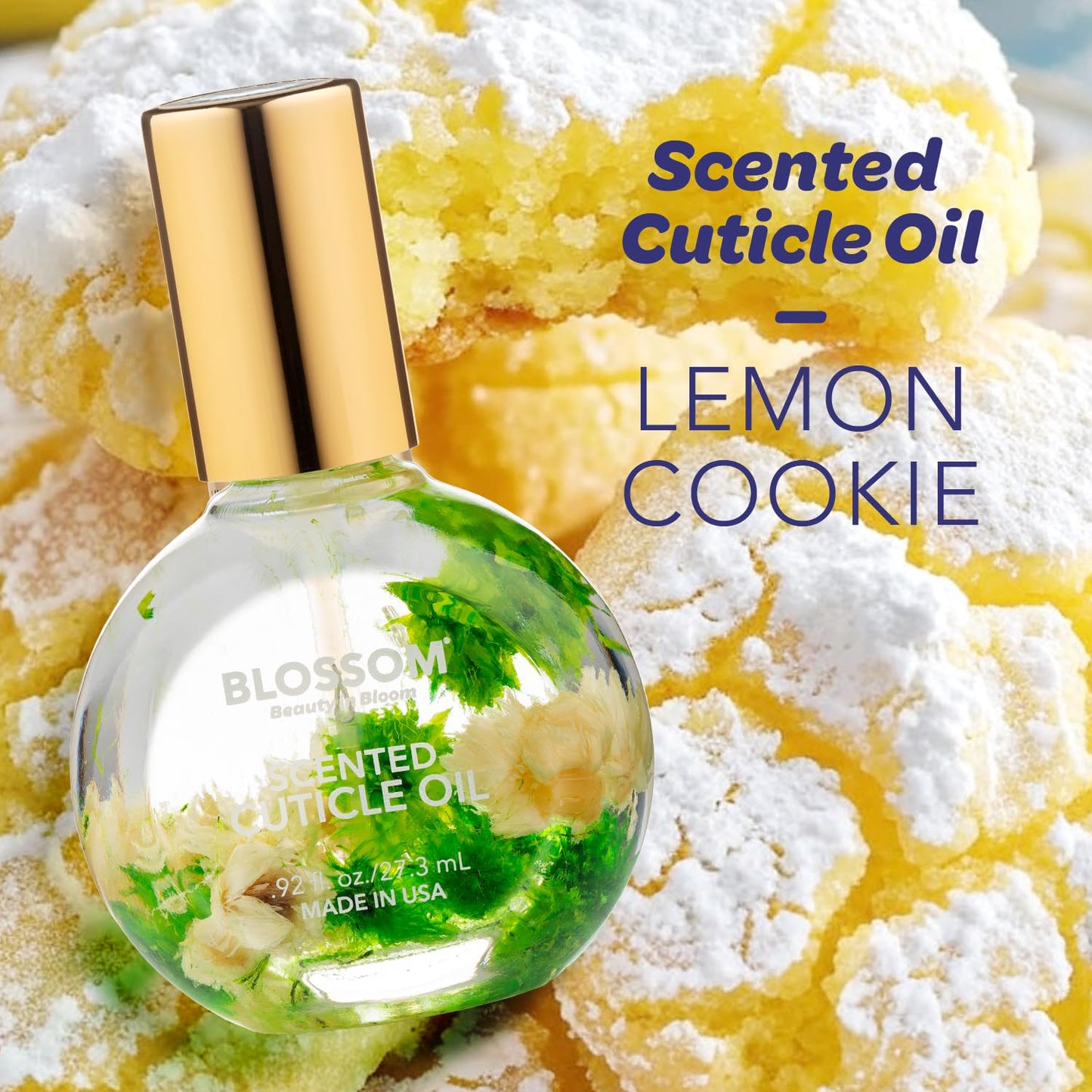 Blossom Cuticle Oil for Nails, Hydrating, Moisturizing, Scented Nail Oil Cuticle Care, Infused with Real Flowers, Made in USA, 0.5 fl. oz, Amazon Exclusive, Lemon Cookie