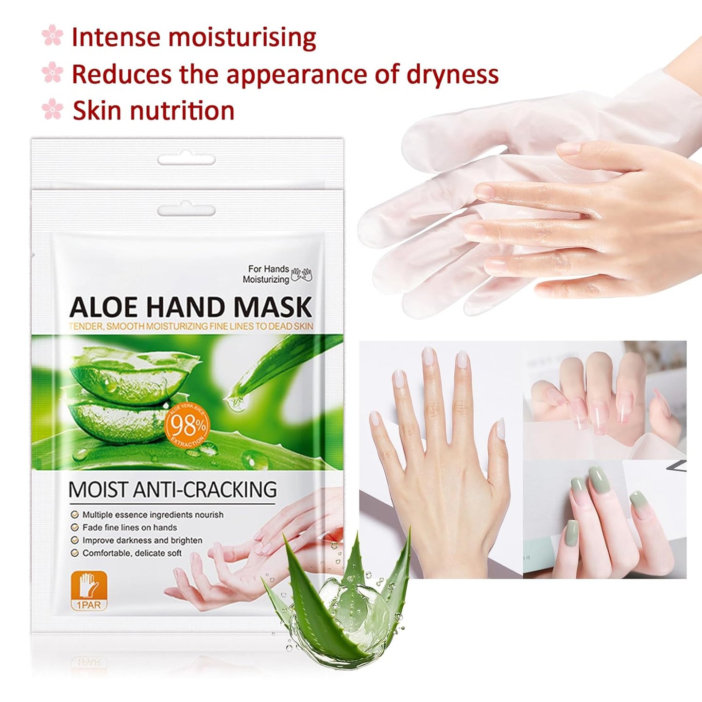Hand Masks Moisturizing Gloves,6 Pairs Hydrating Hand Peel Masks Gift Set for Dry Cracked Hands Care,Long-lasting and Non-greasy Hand Moisturizer Gloves for Women N