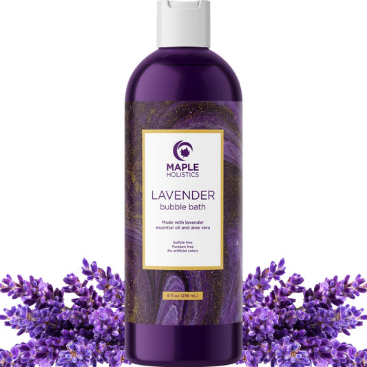 Premium Lavender Bubble Bath for Women - Moisturizing Foaming Bath Bubbles for Adults with Chamomile Clary Sage & Lavender Aromatherapy Oils for Relaxing Self Care - Paraben & Sulfate Free (8 Fl Oz)