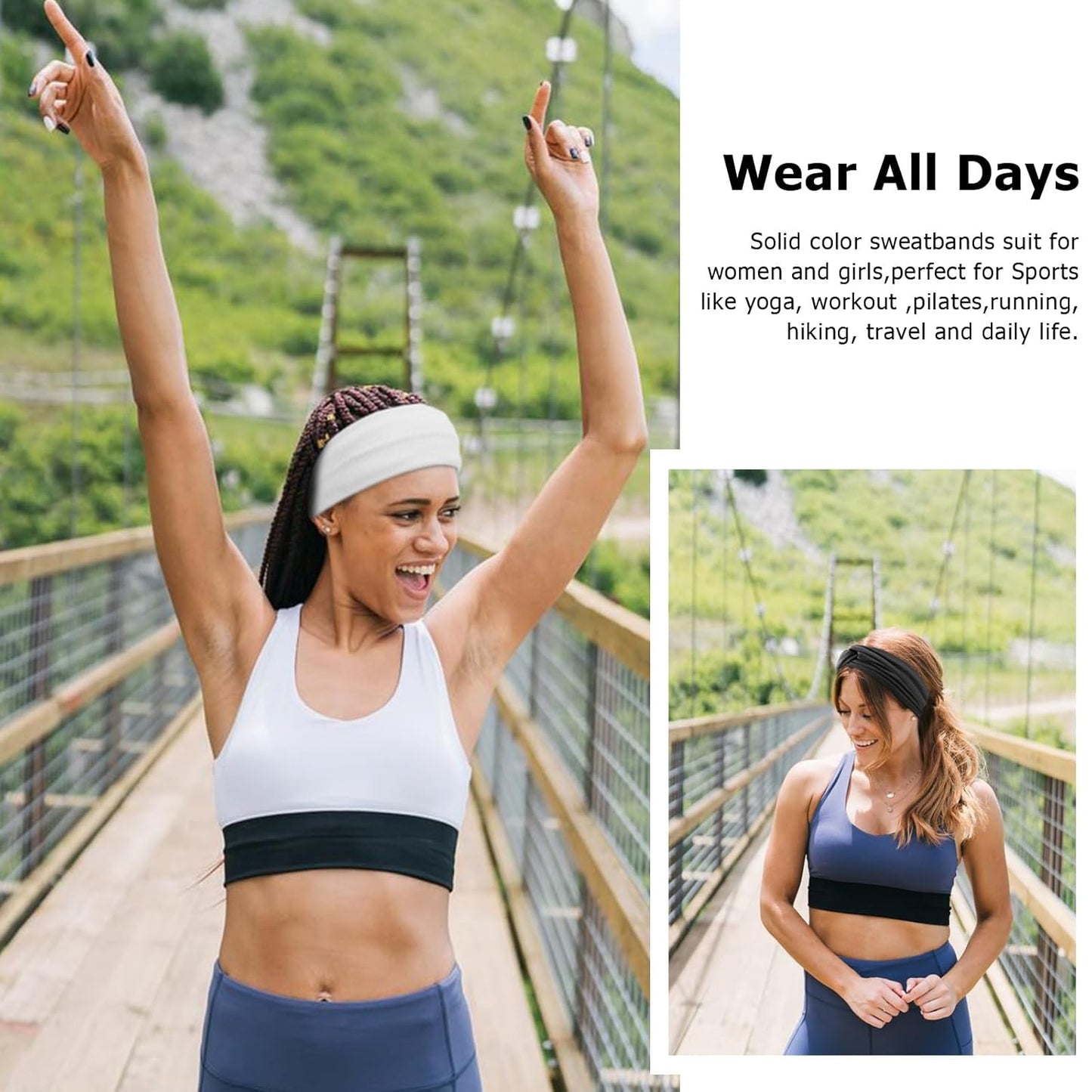 DRESHOW 4 Pack Turban Headbands for Women Wide Vintage Head Wraps Knotted Cute Hair Band Accessories