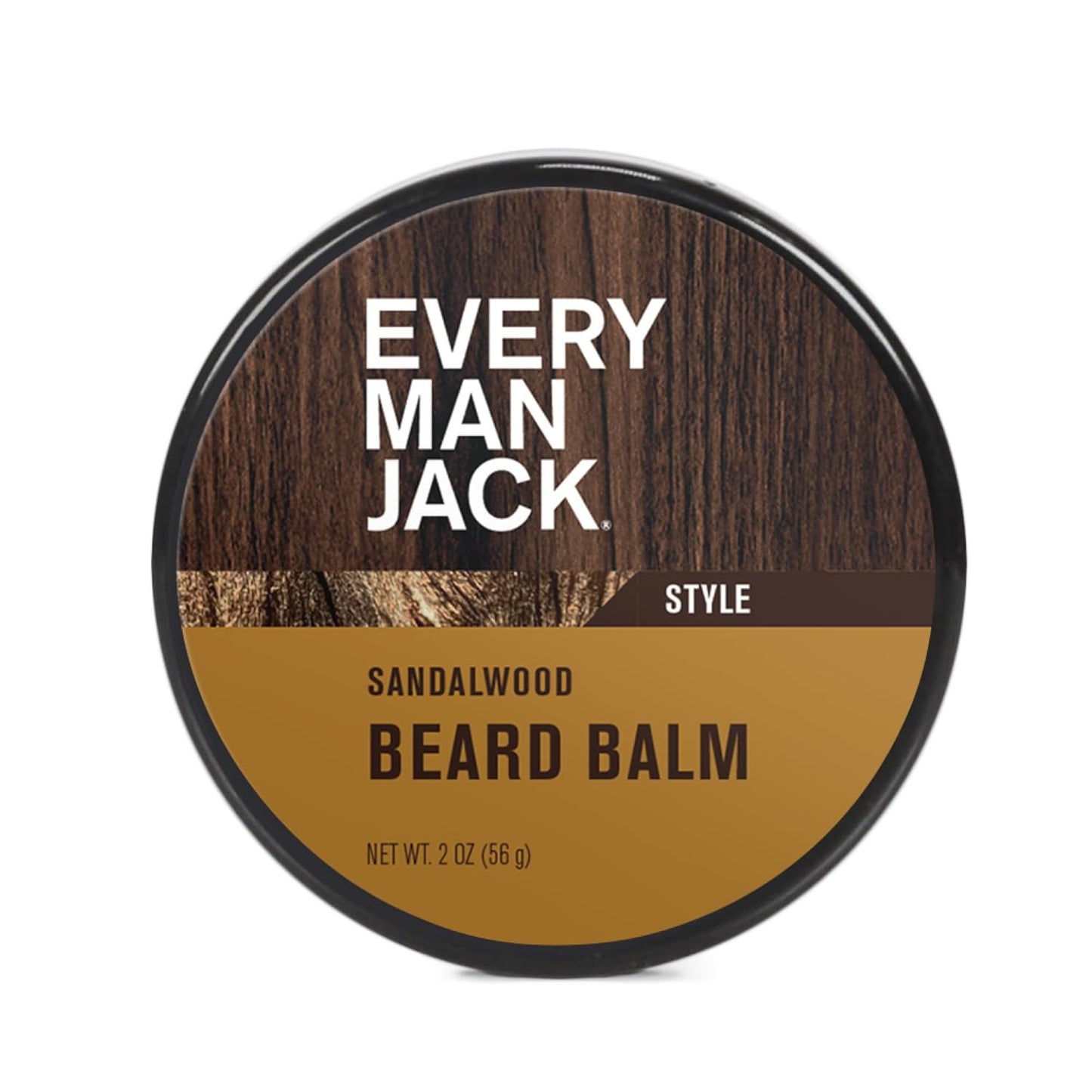Every Man Jack Beard Balm - Moisturize, Strengthen And Style Your Beard w/Medium Hold - Light Sandalwood Scent - Made w/Naturally Derived Ingredients like Candelilla Wax and Shea Butter- 2oz