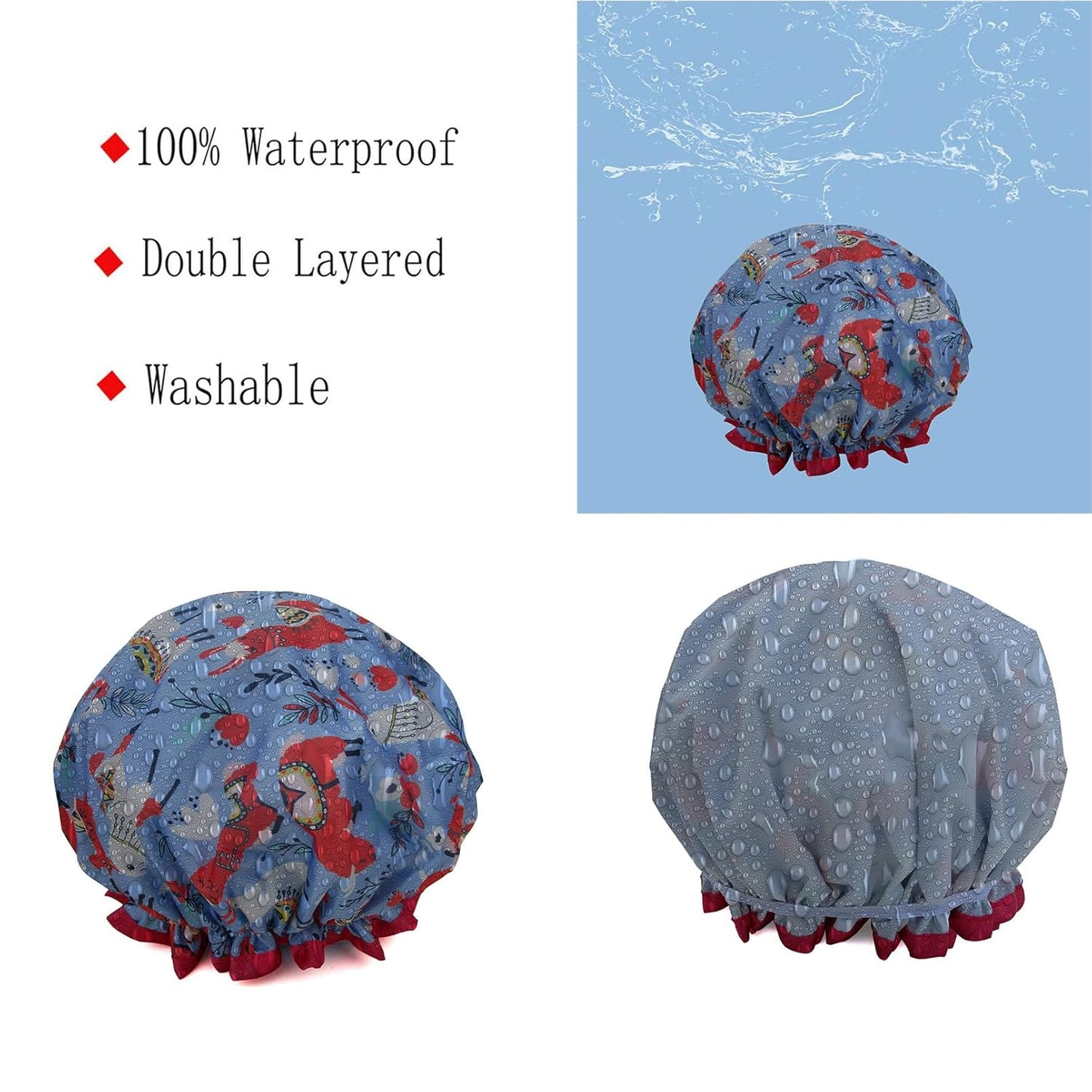 1 Pcs Waterproof Shower Cap for Women,Hair Treatment Bath Cap for Girls Spa Home Use,Travel and Hair Salon …