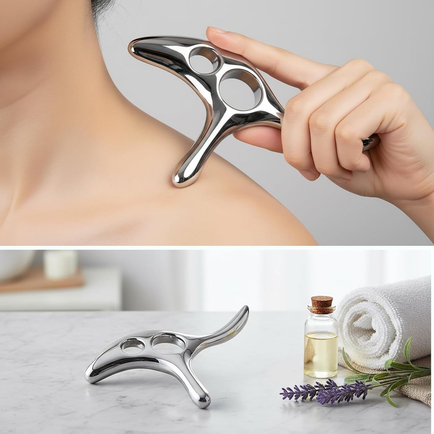 BYYDDIY Gua Sha Trigger Point Massage Tool -Thumb Protector,Deep Tissue Massage,Muscle Scraper Tool (T)