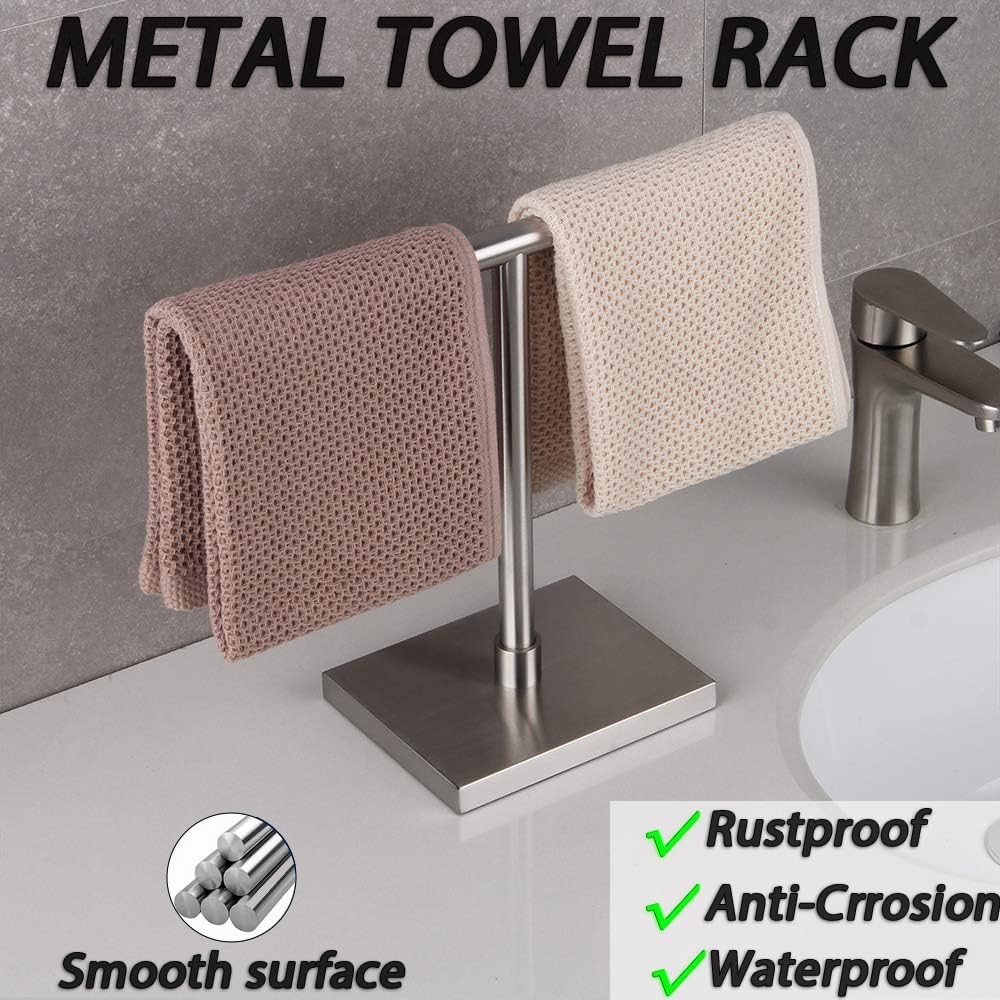 Hand Towel Holder Stand Modern Tree Rack Free Standing for Countertop, SUS 304 Stainless Steel Brushed Finished DZY011-LS