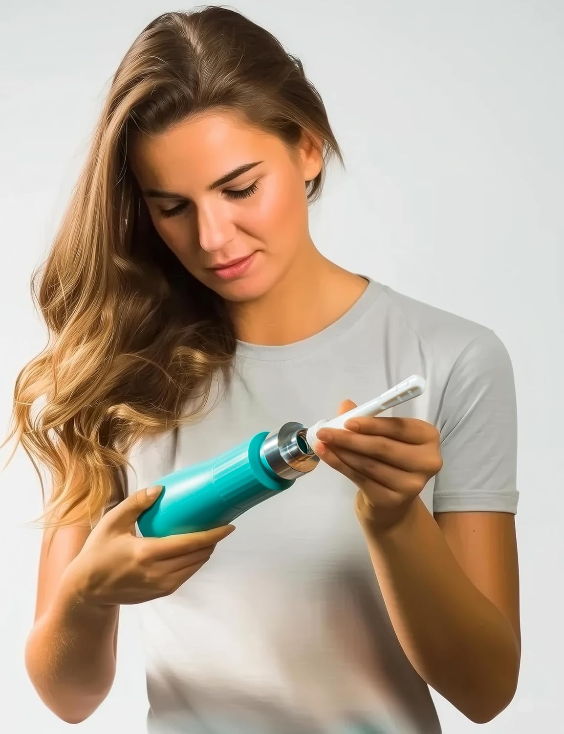 Natural Vaginal Douche Bottle - Vaginal Douche for Women, Free of PVC & Phthalates & BPAs, Compatible with DMSO / MMS, 12 FL Oz, Teal Blue