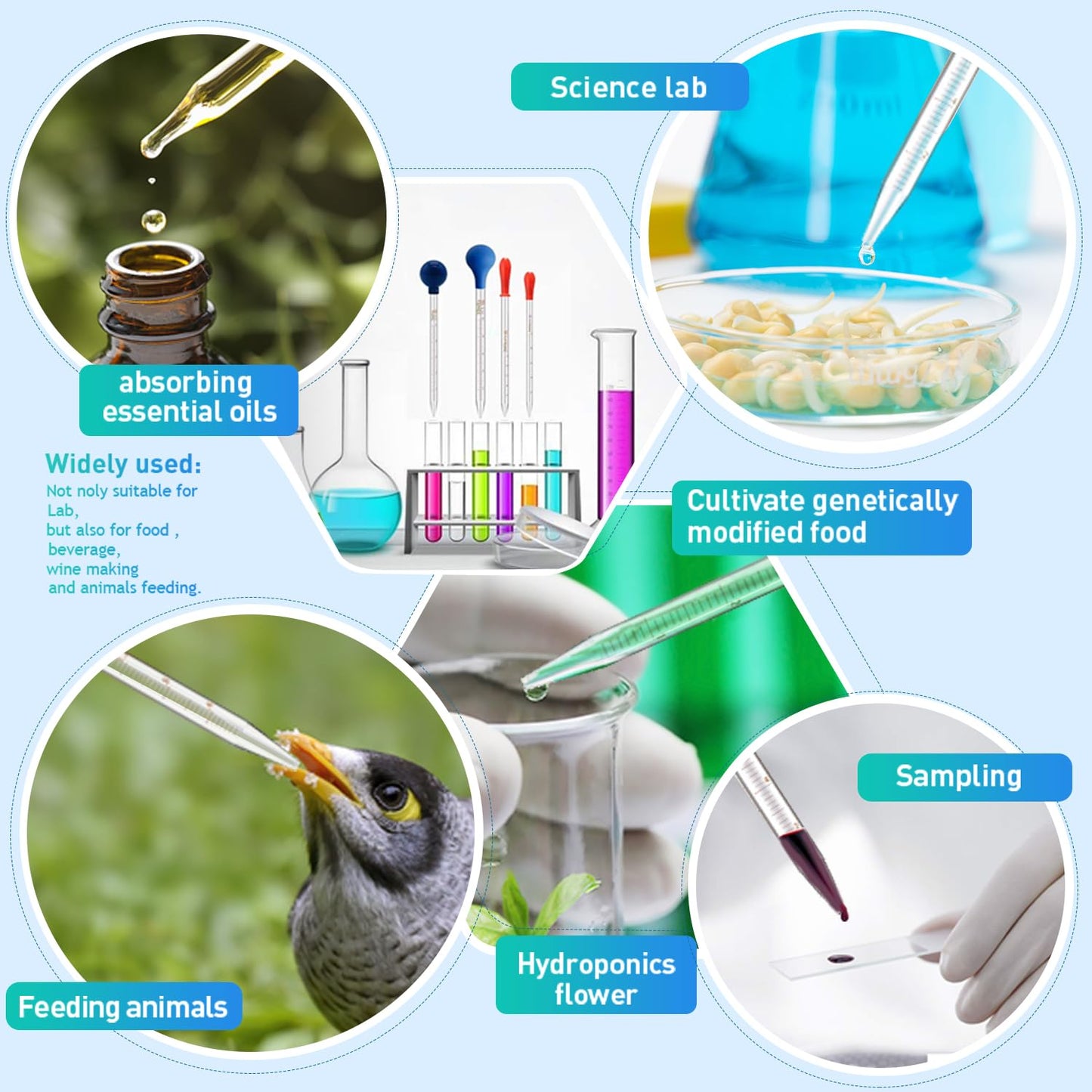 Droppers 10ml Pipettes Glass Graduated Dropper Lab Pipette Liquid Pipette (2)