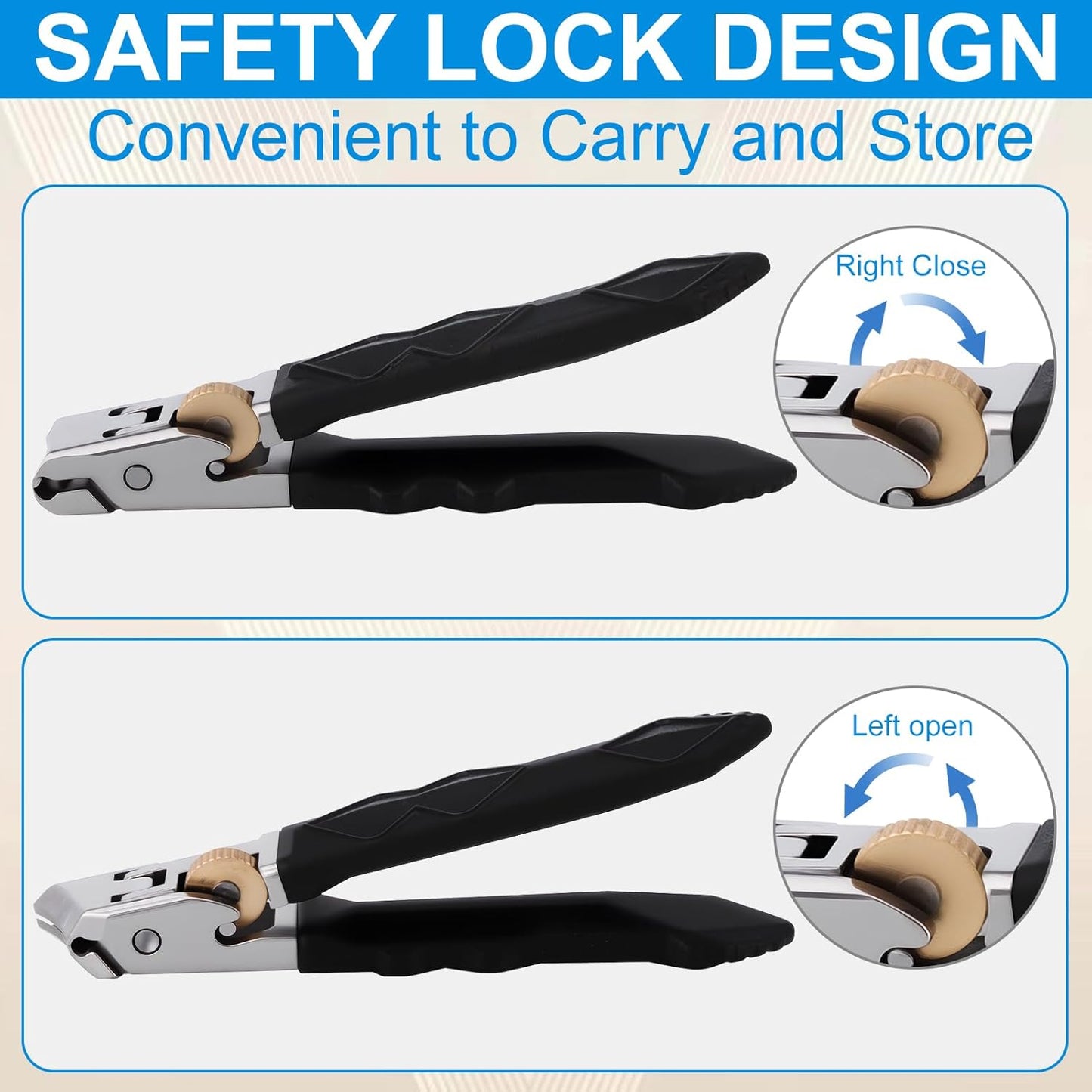 Goredny Orthoclip Nail Clippers for Thick Toenails, Wide Mouth Long Handle Toenail Clipper for Seniors and Men, with Anti-Slip Grip, Sharp Blades (Slanted & Flat Head)