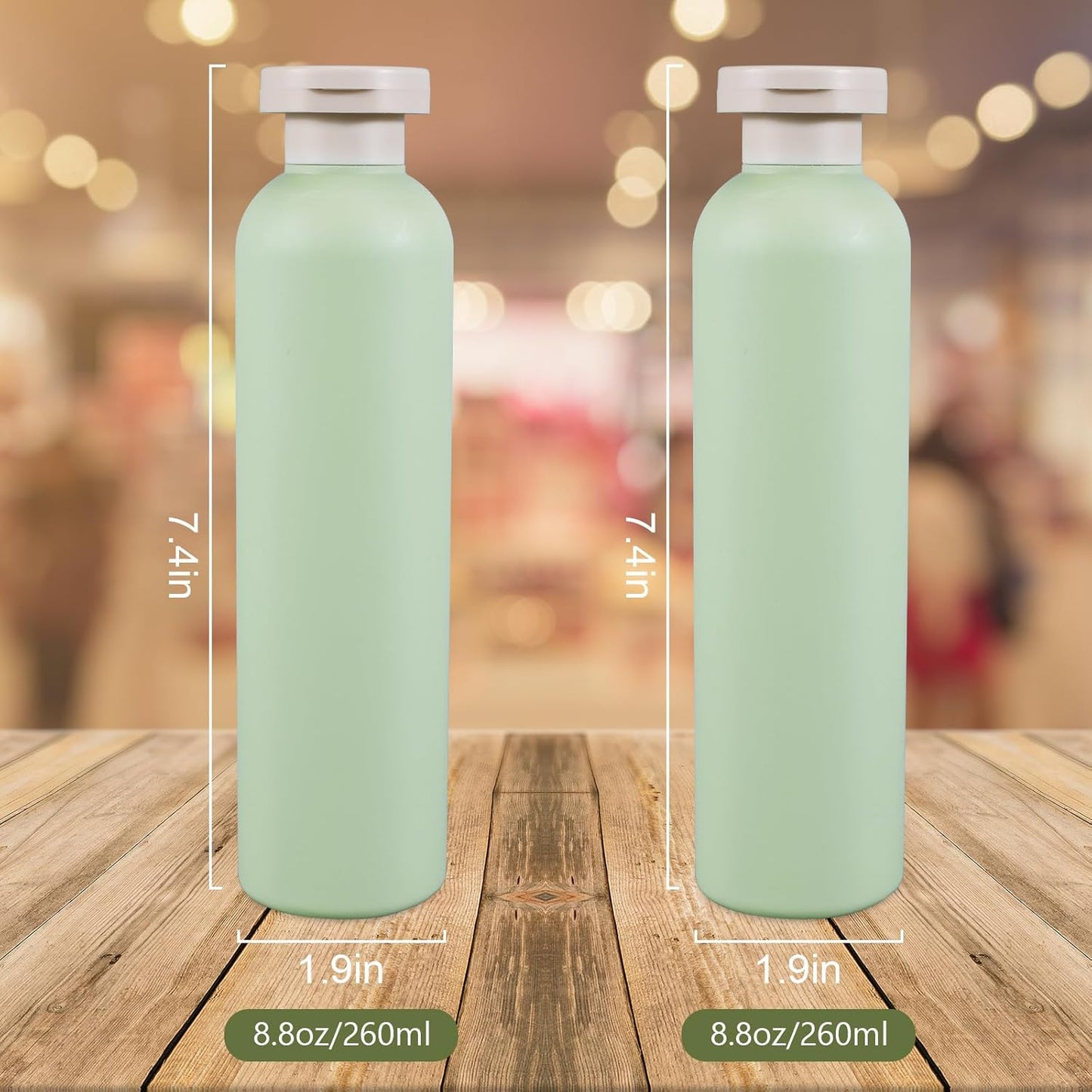 8.8oz Squeeze Bottles with Flip Cap, Refillable Plastic Travel Bottles for Creams, Lotion, Shampoo, Conditioner (2 Pcs)