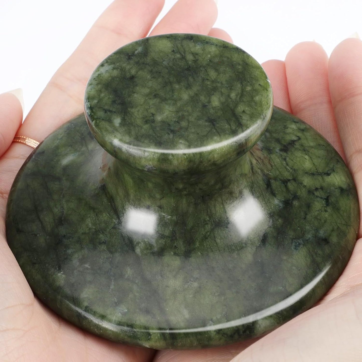 gemshan Massage Stone, 3.5inch Natural Hot Rocks, Body Gua Sha Massage Tool for Cellulite Massage, Lymphatic Drainage, Relieve Tension and Muscle Pain