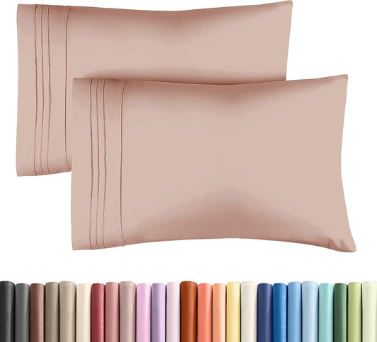 Queen Pillow Cases Set of 2 - Ultra Soft Hotel Quality Pillowcase Covers - Comfy, Cozy & Wrinkle Free - Shrinkage, Stain and Fade Resistant - Machine Washable Pillow Protectors - 2 Piece Set - Mauve