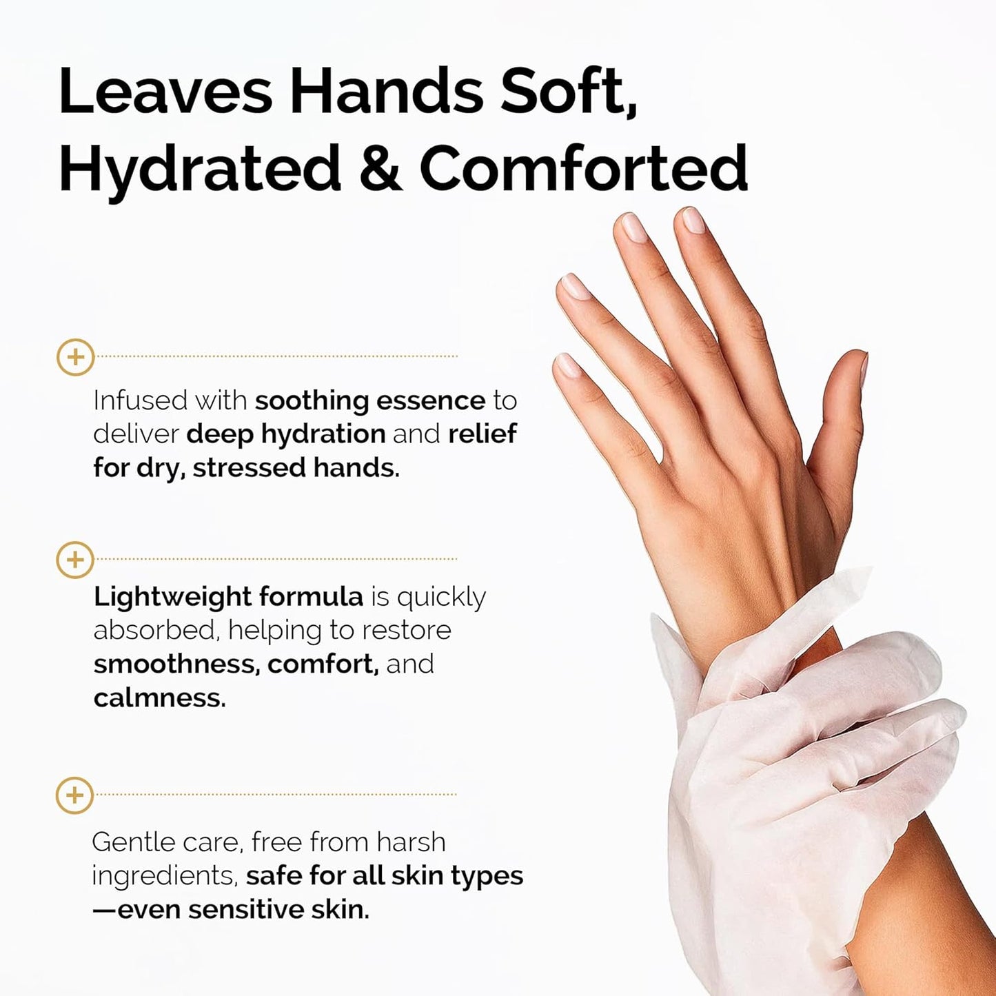 DLUX PROFESSIONAL Hand Masks - Moisturizing Fragrant Hand Mask Gloves, Protein Rich Moisturizing Gloves For Dry Skin, Single Use