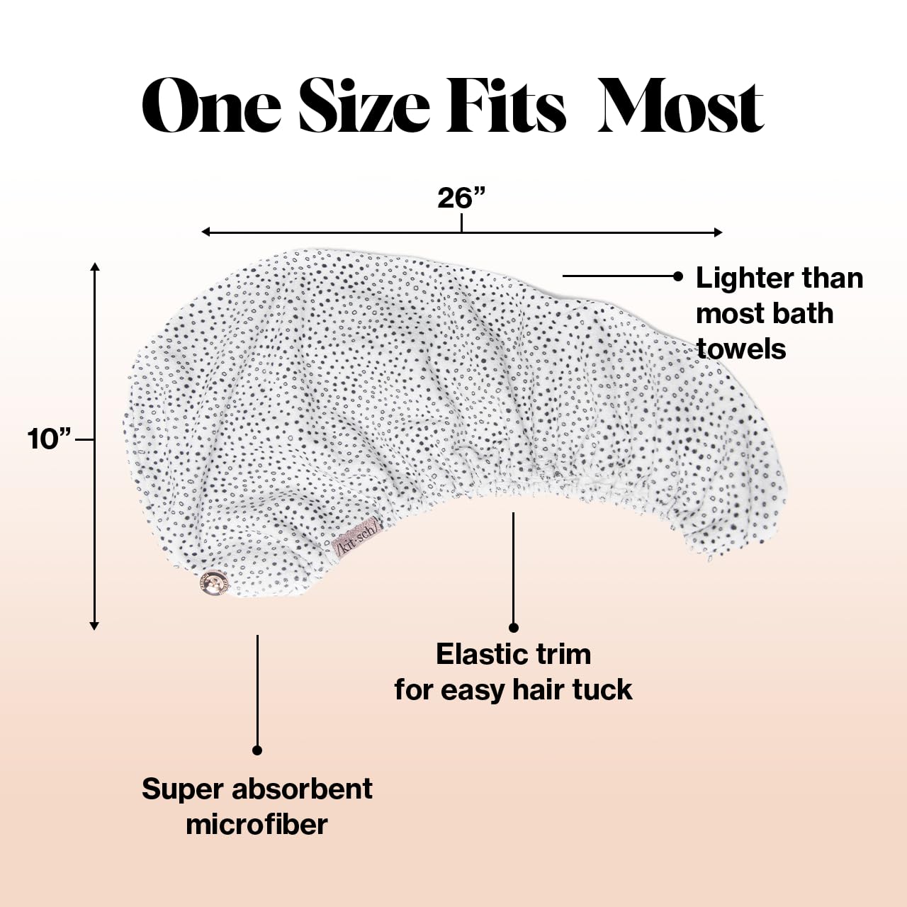 Kitsch Microfiber Hair Towel Wrap for Women - Microfiber Towel, Super Absorbent, Quick Dry, Anti-Frizz - for Long and Short Hairs, Turbans for Women, Wet and Curly Hair Wrap - Micro Dot