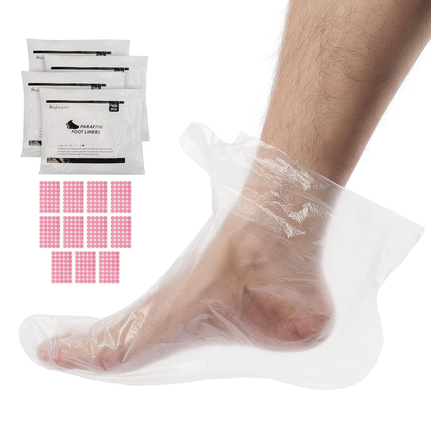 Segbeauty Paraffin Wax Bath Liners for Foot, 400pcs Extra Large XL Paraffin Foot Bags, Plastic Paraffin Bath Socks Hot Wax thera-py Booties Covers for Foot Wax treat-ment Paraffin Wax Machine