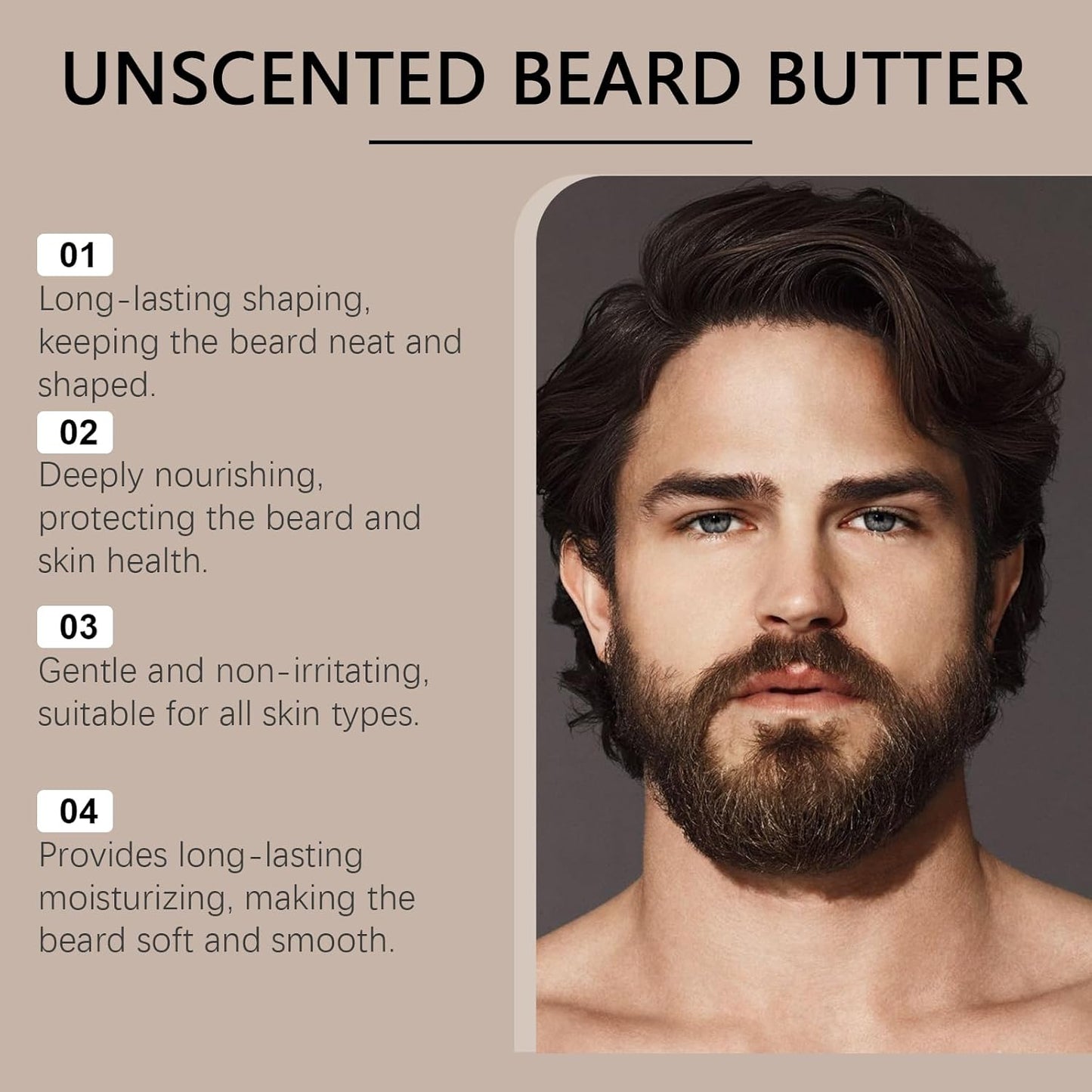 Cosmetics Para Barba, Bálsamo Estimulante de Barba, Ultra Potente Beard Stimulating Balm, Crema Para Barba, Moisturizes & Strengthens Beard, 200ML / 7OZ