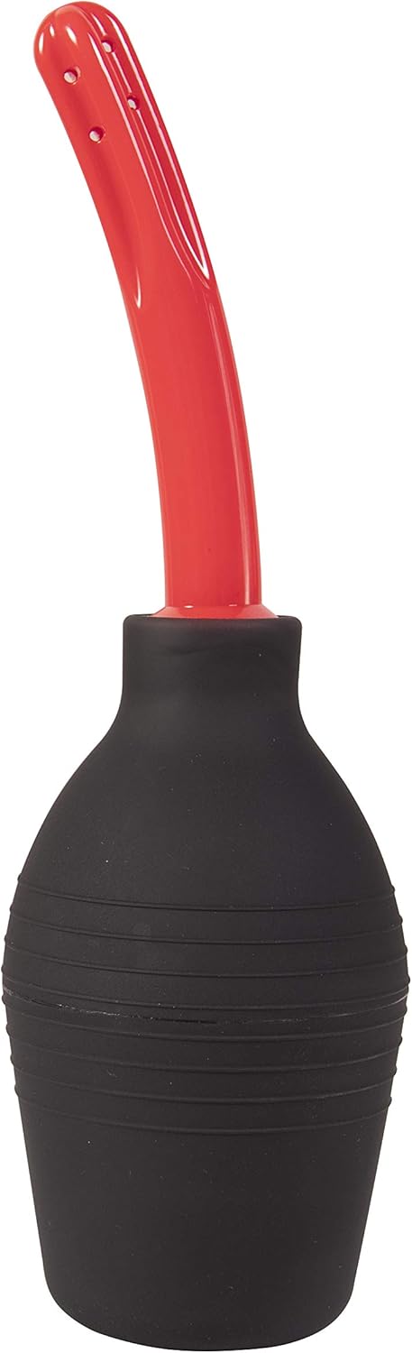 Abyclean Anal Douche Enema Bulb Vaginal Douche Enema Cleaner for Women’s or Man’s Health (310ml Black and Red)