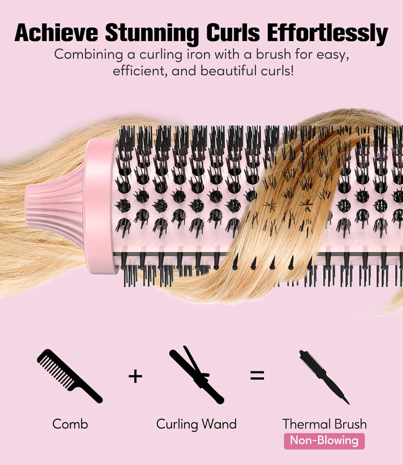 Terviiix 1.5 Inch Ionic Thermal Brush - Dual MCH Tech, Non-Blowing Heated Styler for Voluminous 90's Blowout, 9 Temp Settings, 30s Fast Heat, Ionic Smoothing, Dual Voltage for Travel