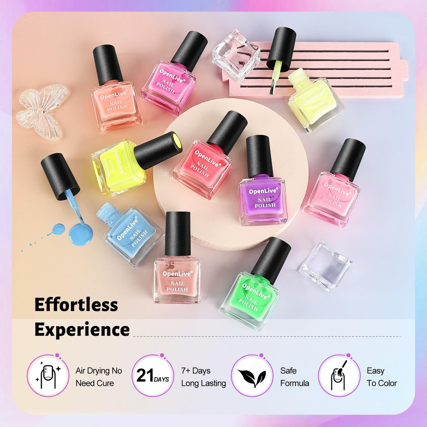 Nail Polish Set, 10 Color With 2PCS Base and Top Coat Nail Polish