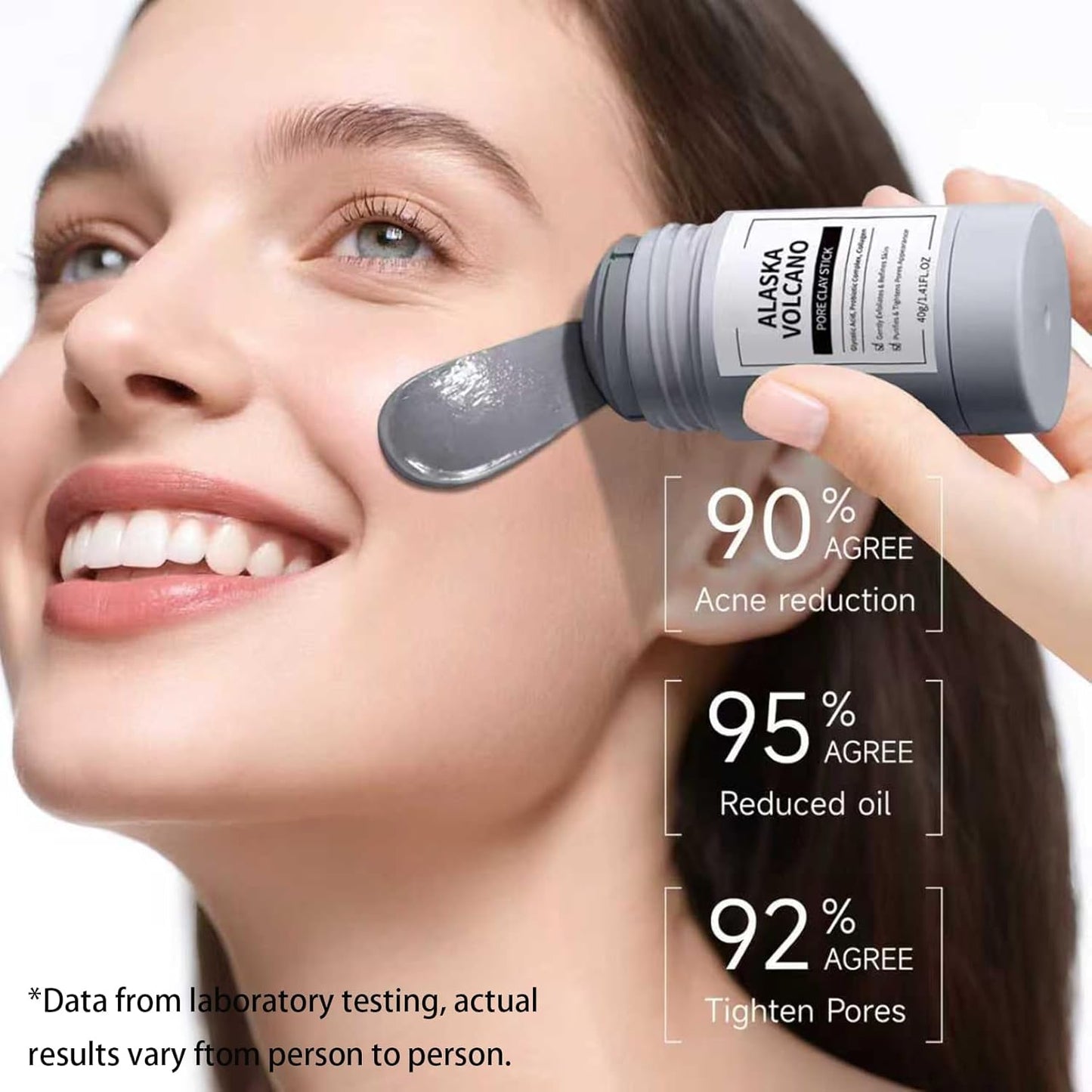 Clay Mask Stick, Deep pore Cleansing, Exfoliator Blackhead Remover Pore Cleanser Gentle Exfoliation Skin Brightening, Hydrating & Moisturizing Face Mud Mask for All Skin Types, Men & Women (Gray)