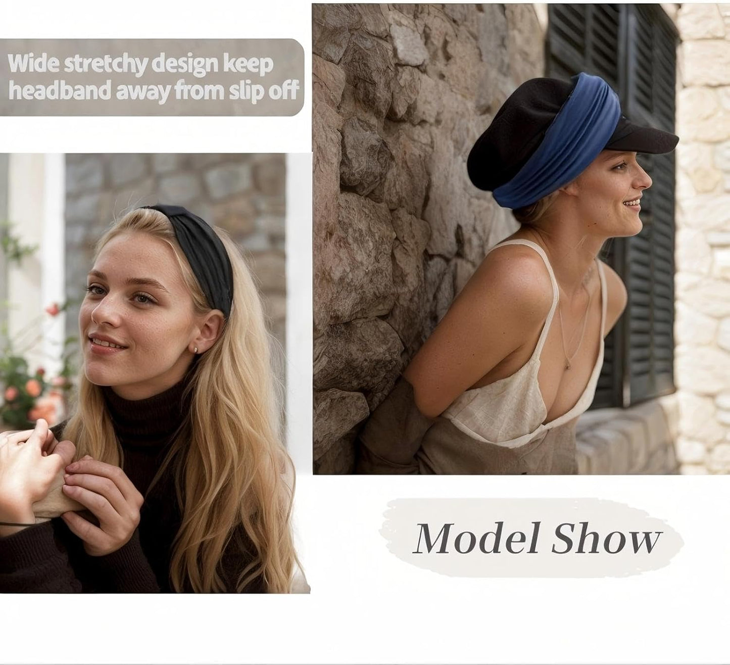 12-Pack Wide Stretch Headbands for Women - Non-Slip Extra Wide Turban Hair Bands for Workout, African Style, Sports & Daily Use (Breathable, All-Day Comfort) Color1 (Color2)