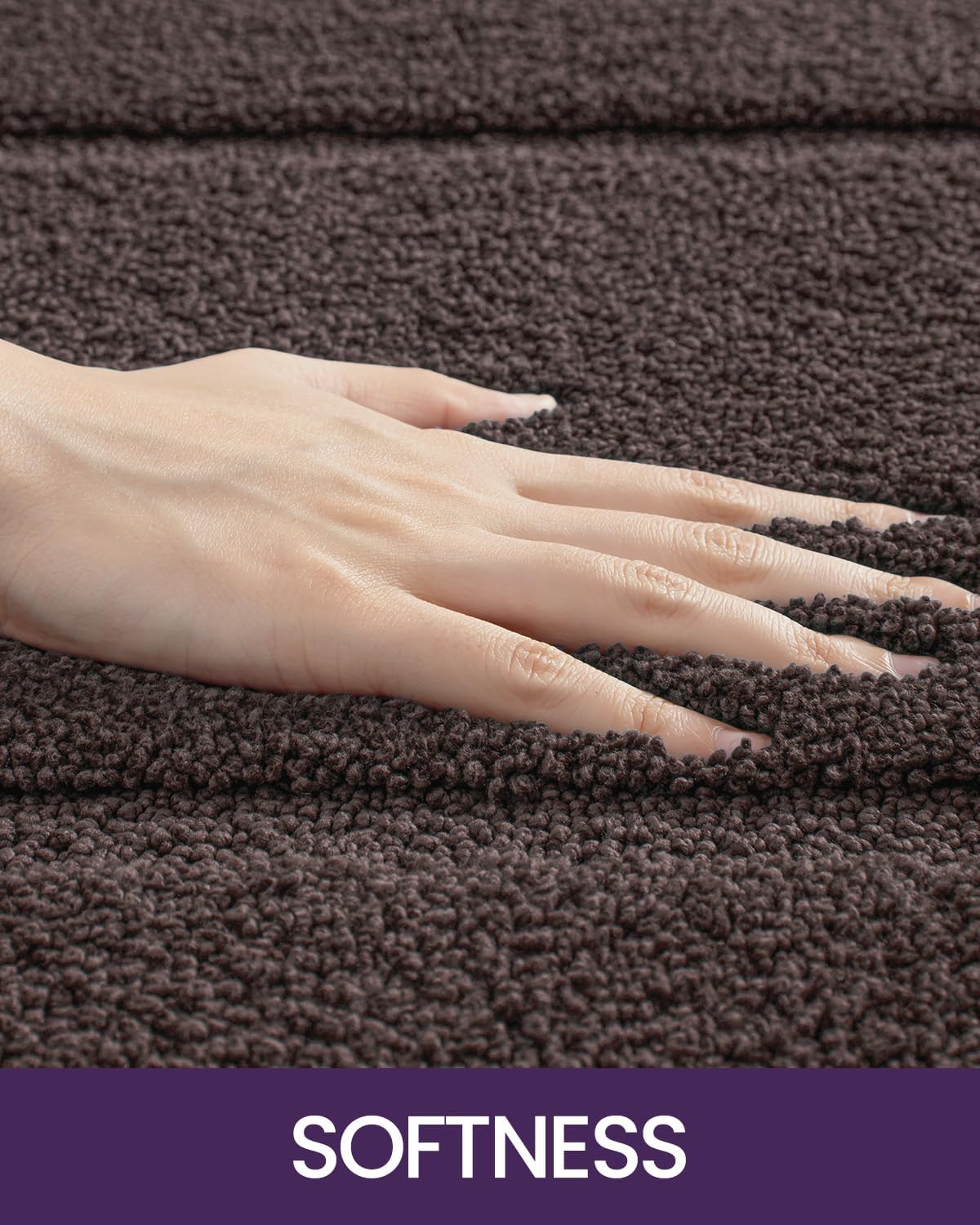 DEXI Bathroom Rugs 36x24, Washable Non Slip Bath Mat for Shower Floor, Absorbent Quick Dry Bathmat with Rubber Backing, Ultra Soft Plush Carpet for Tub, Brown